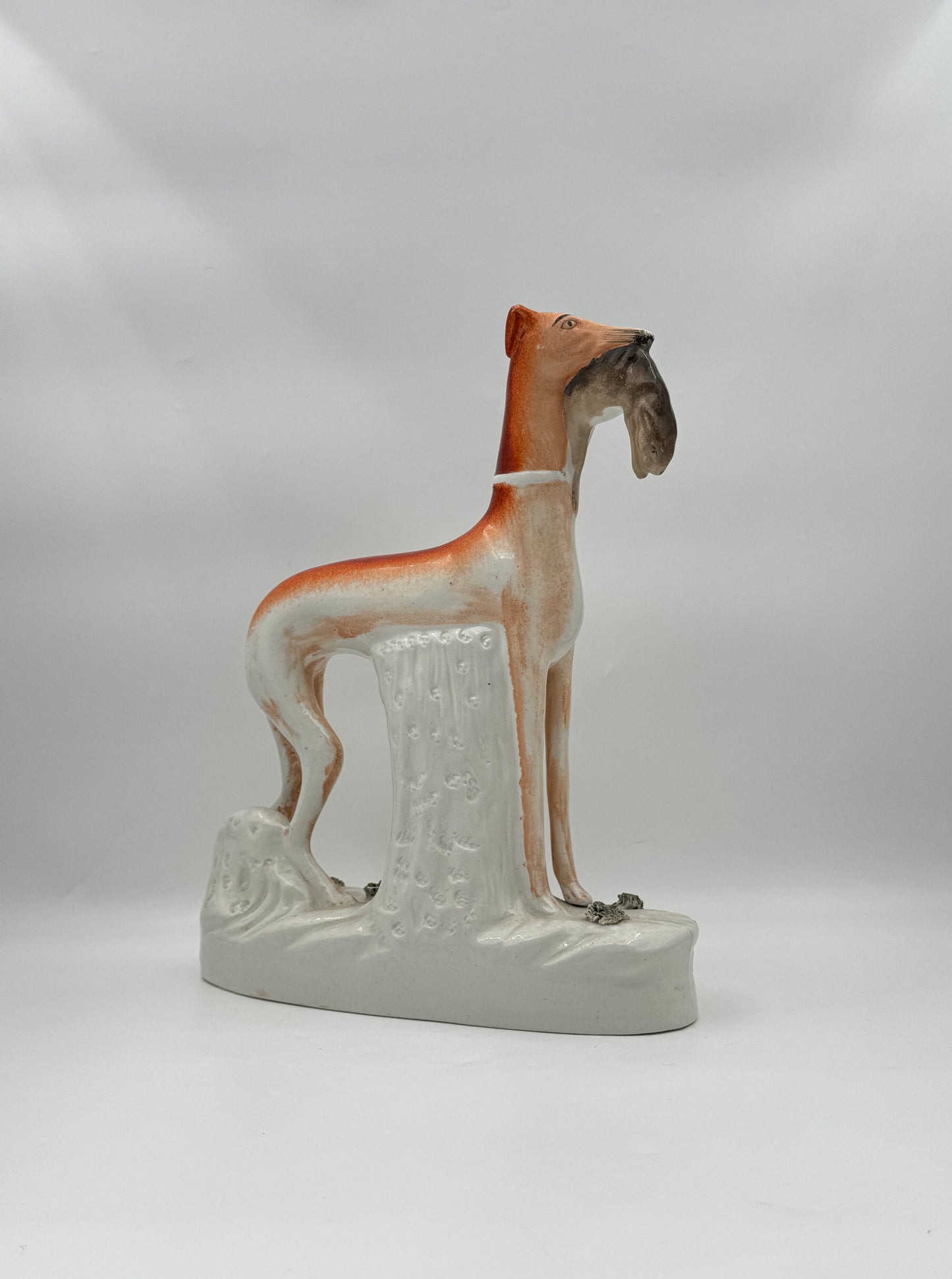 Pair of Staffordshire Hunting Dogs with Rabbit – 20th Century 