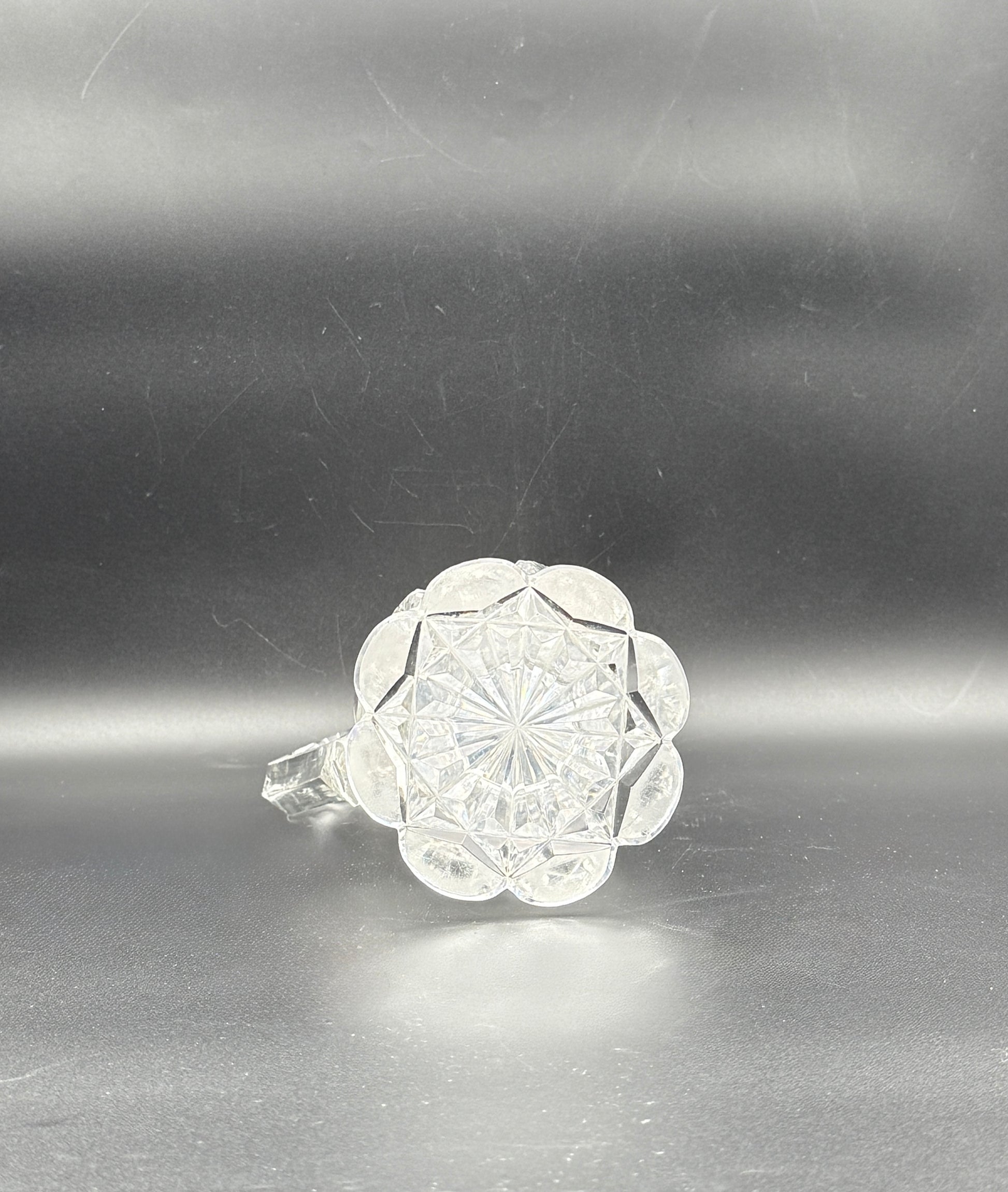 Bohemian Cut Glass Carafe with Silver-Plated Hinged Lid – Antique