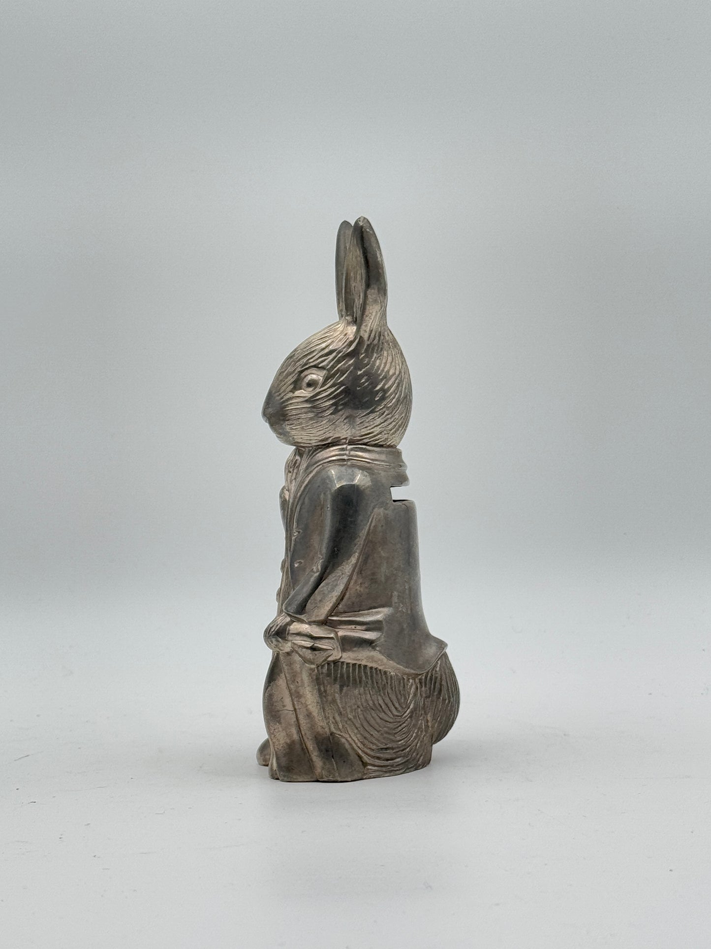 Vintage Silver-Plated Bunny Rabbit Coin Bank – Collectible Peter Rabbit Style Bank by W&W Co.