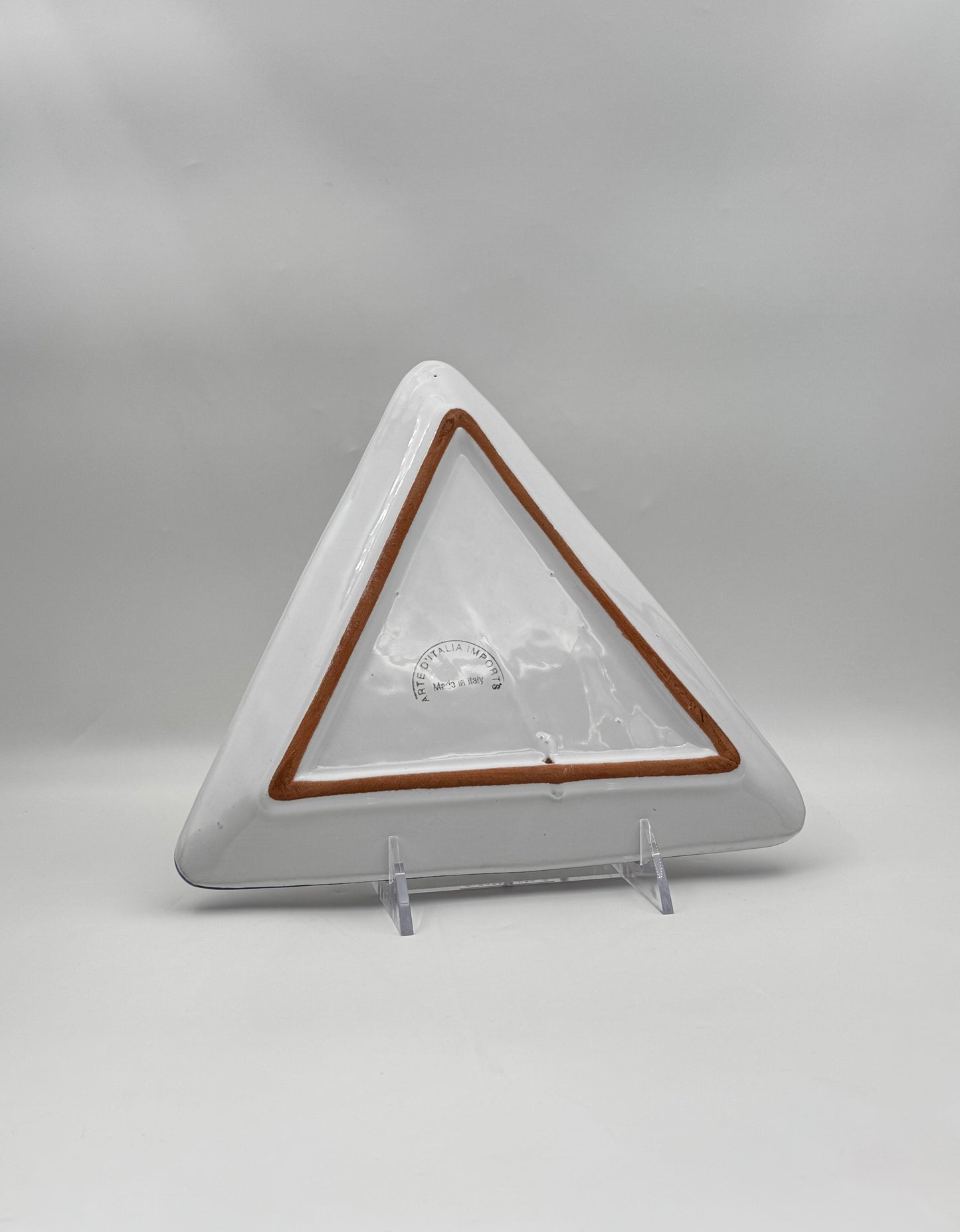 Set of 6 Italian Hand-Painted Triangular Salad Plates Colorful