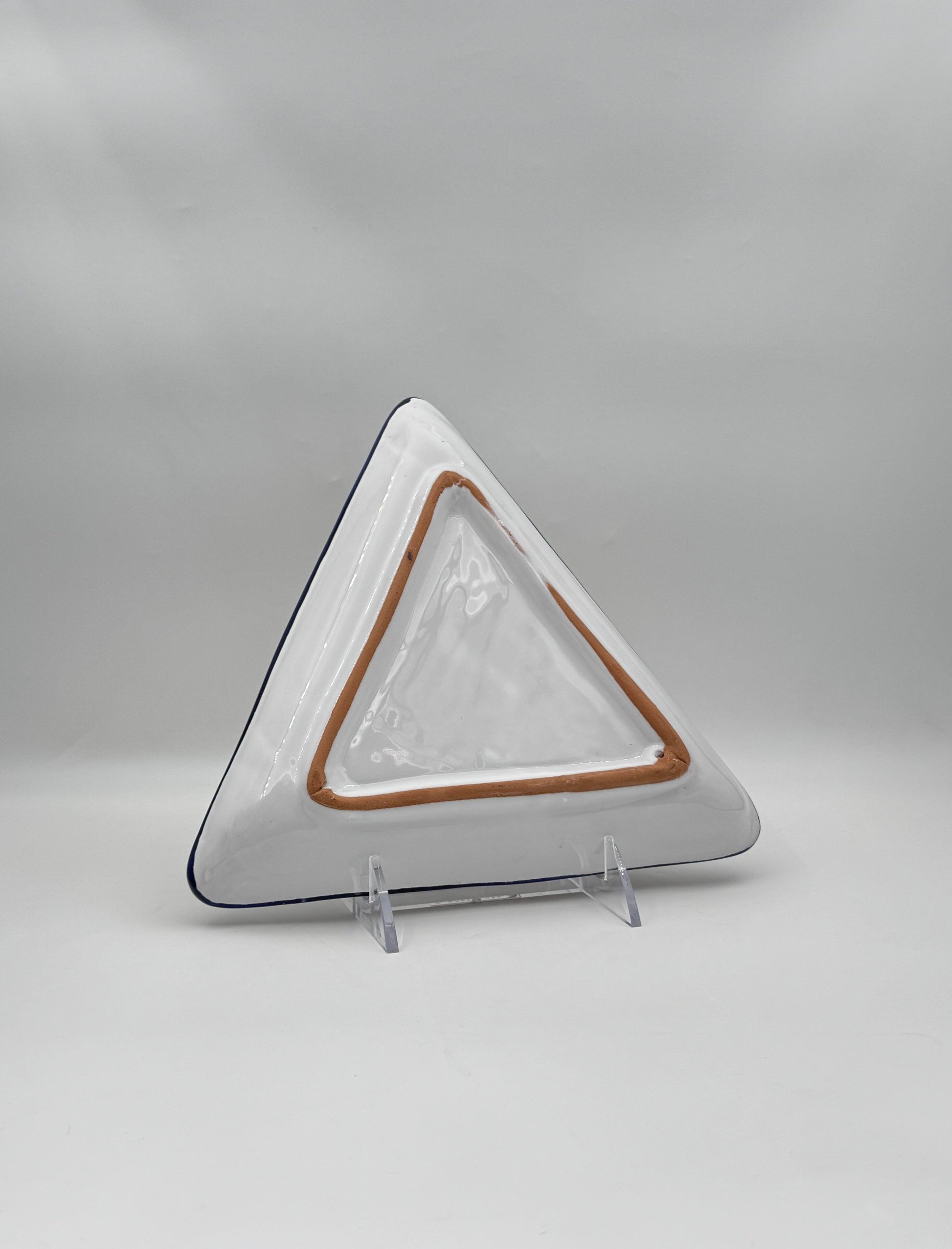 Set of 6 Italian Hand-Painted Triangular Salad Plates Colorful