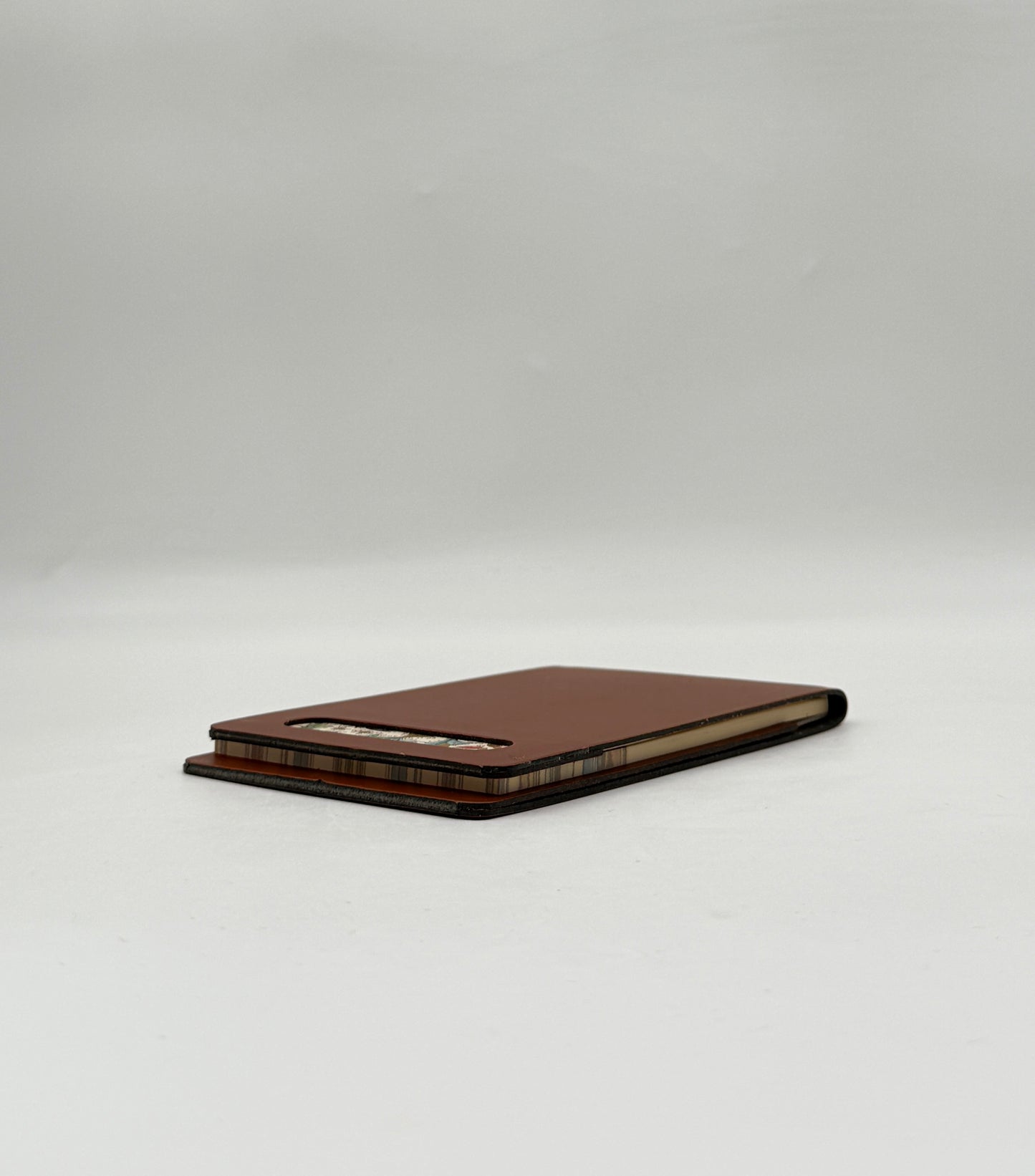 Florentine B7 Brown Leather Memo Pad – Refillable Notepad Holder
