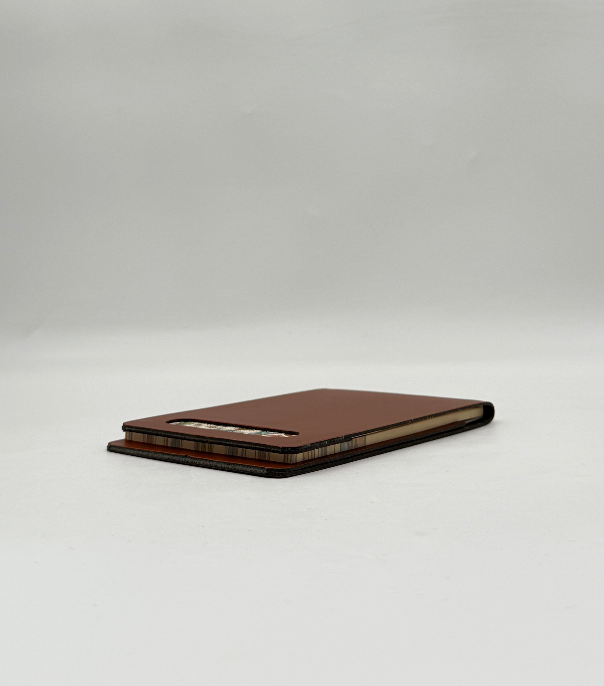 Florentine B7 Brown Leather Memo Pad – Refillable Notepad Holder