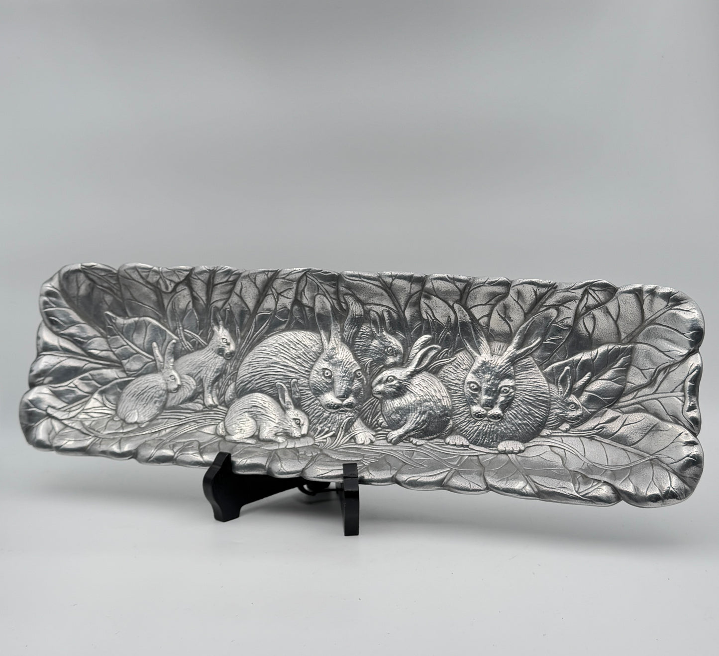 Arthur Court Bunny Serving Tray – Aluminum Rabbit Motif Platter