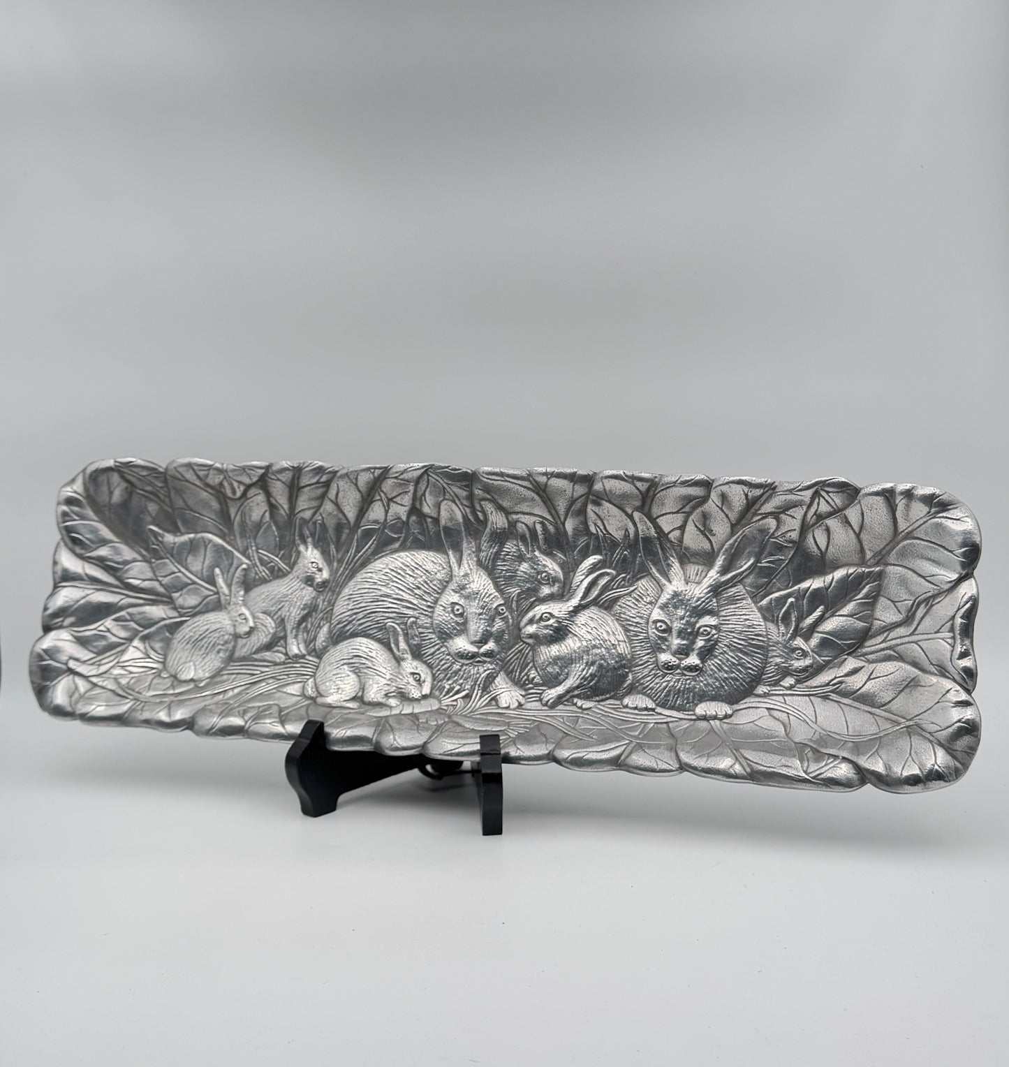 Arthur Court Bunny Serving Tray – Aluminum Rabbit Motif Platter