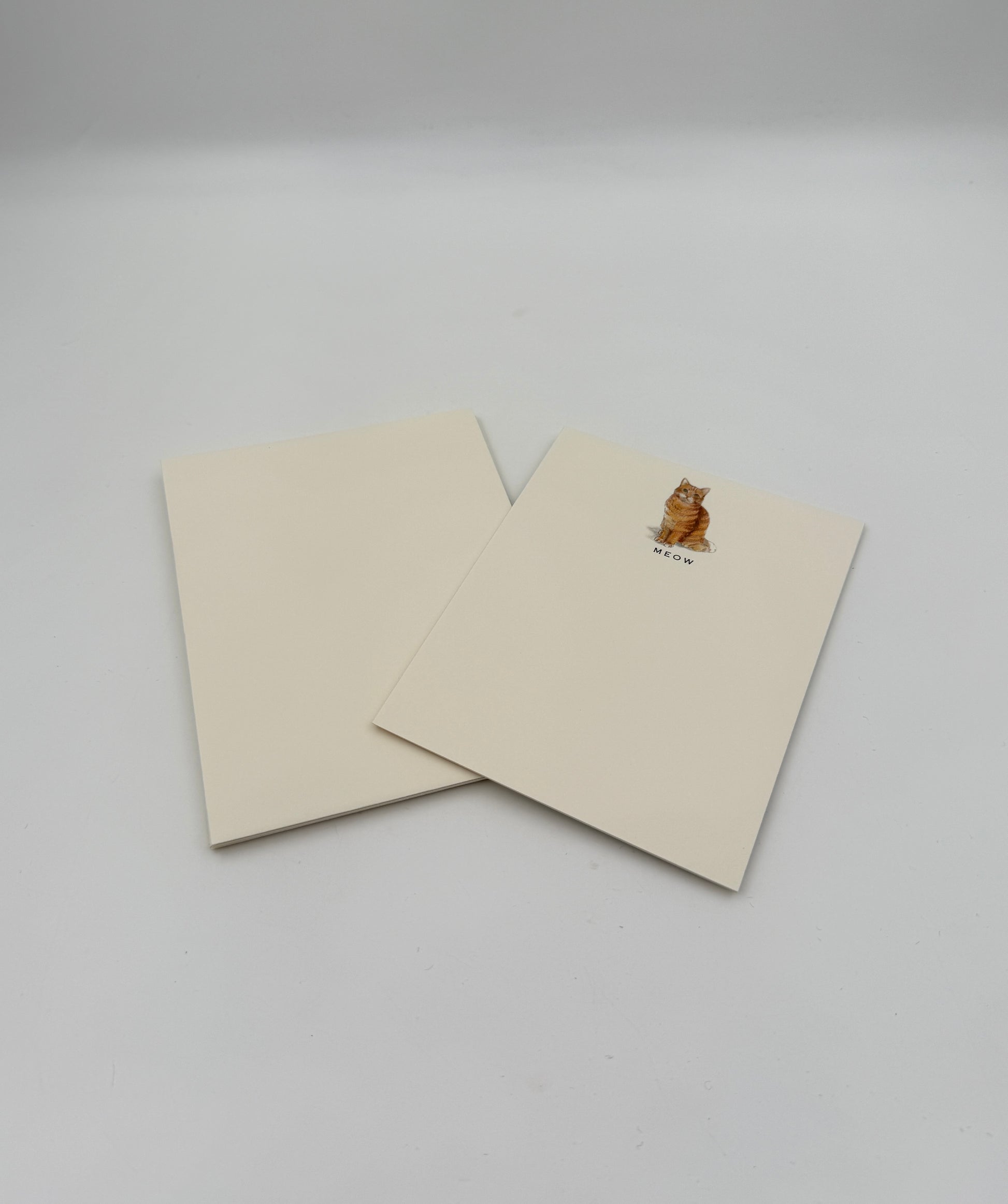 Cat Notecards “MEOW” – Orange Classic Tabby Set of 6 by Fable & Sage