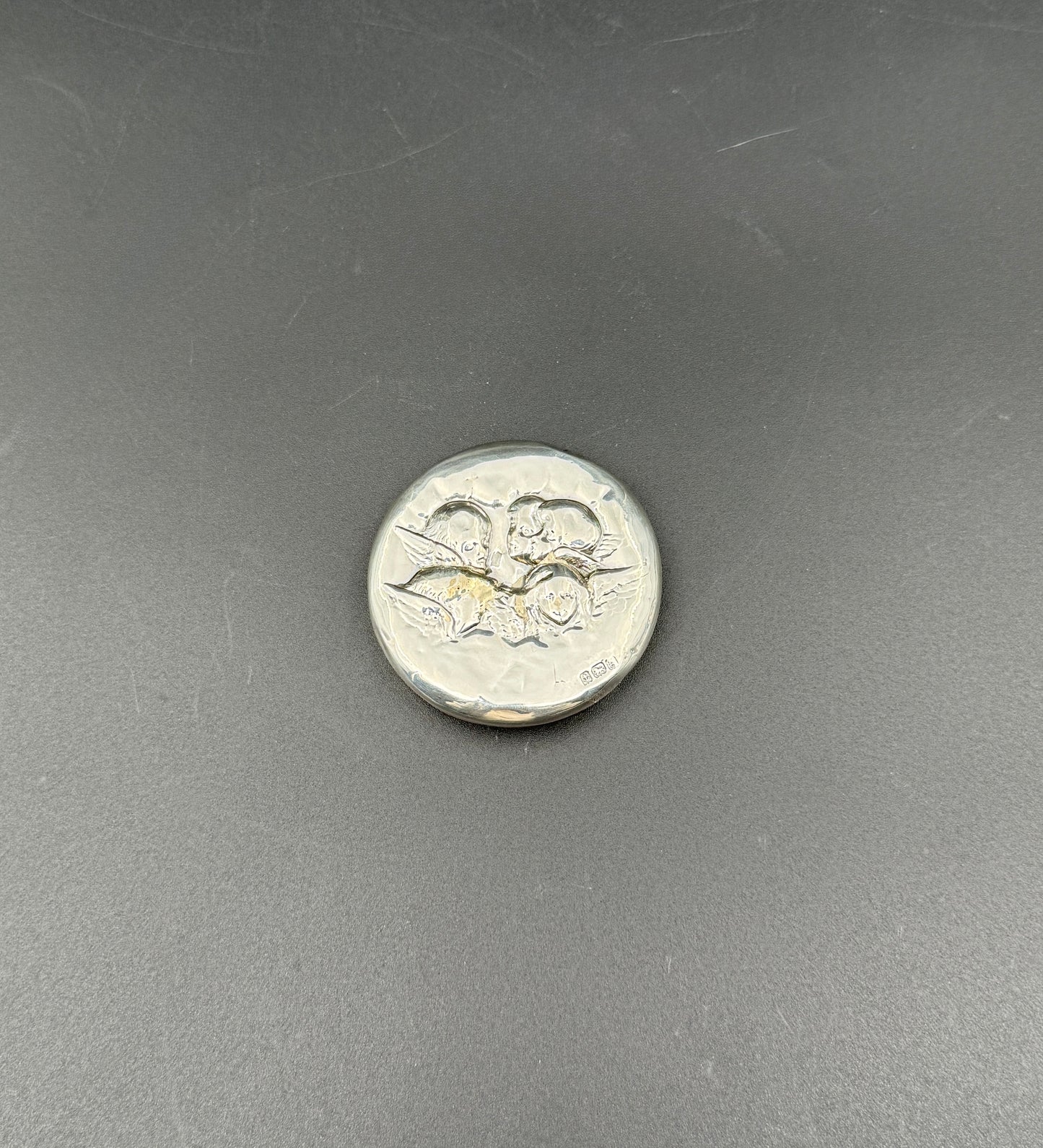 Sterling Silver Lidded Vanity Jar – Birmingham, Angels, c.1906 England