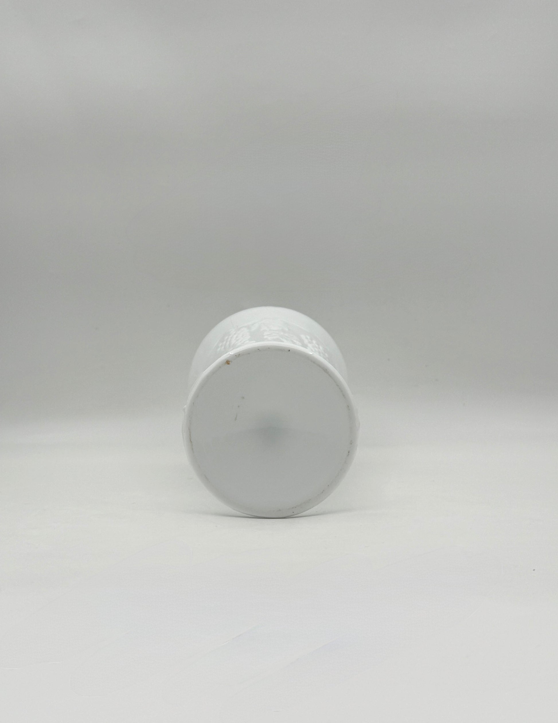 Milk Glass Pedestal Vase – White Embossed Grapes Vintage Decor Piece