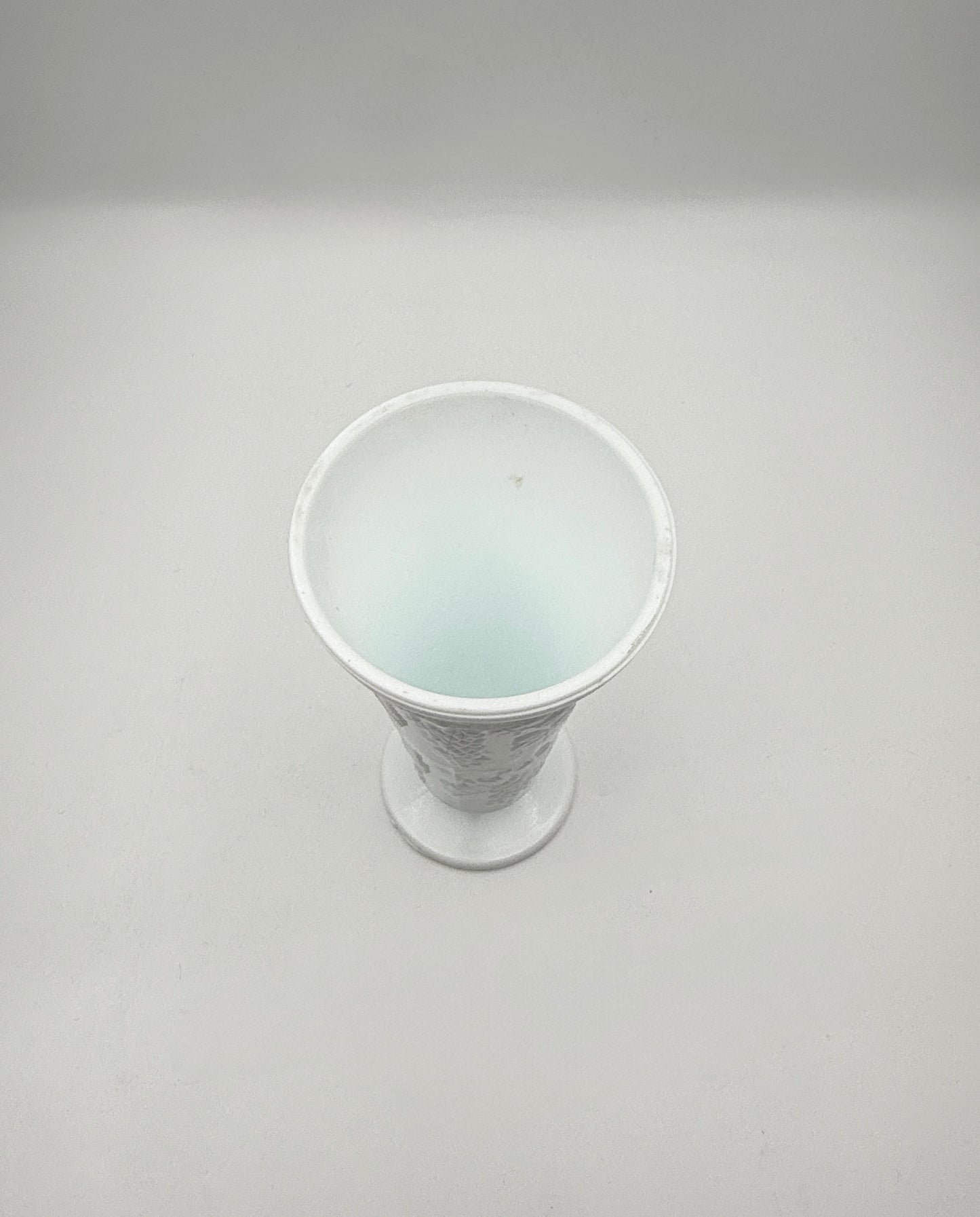 Milk Glass Pedestal Vase – White Embossed Grapes Vintage Decor Piece