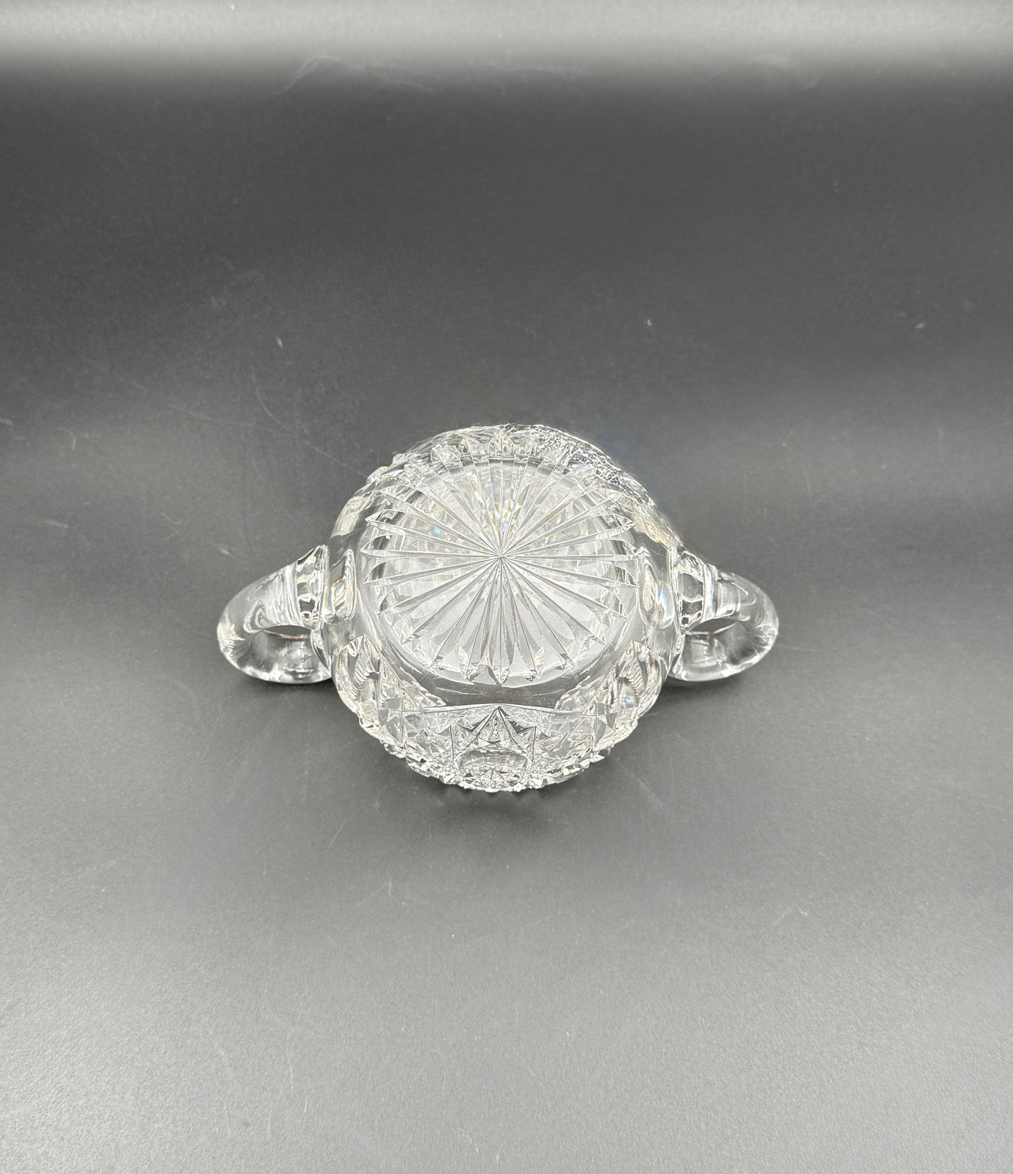 Cut Glass Creamer & Sugar Set – Brilliant Patterned Clear Glass