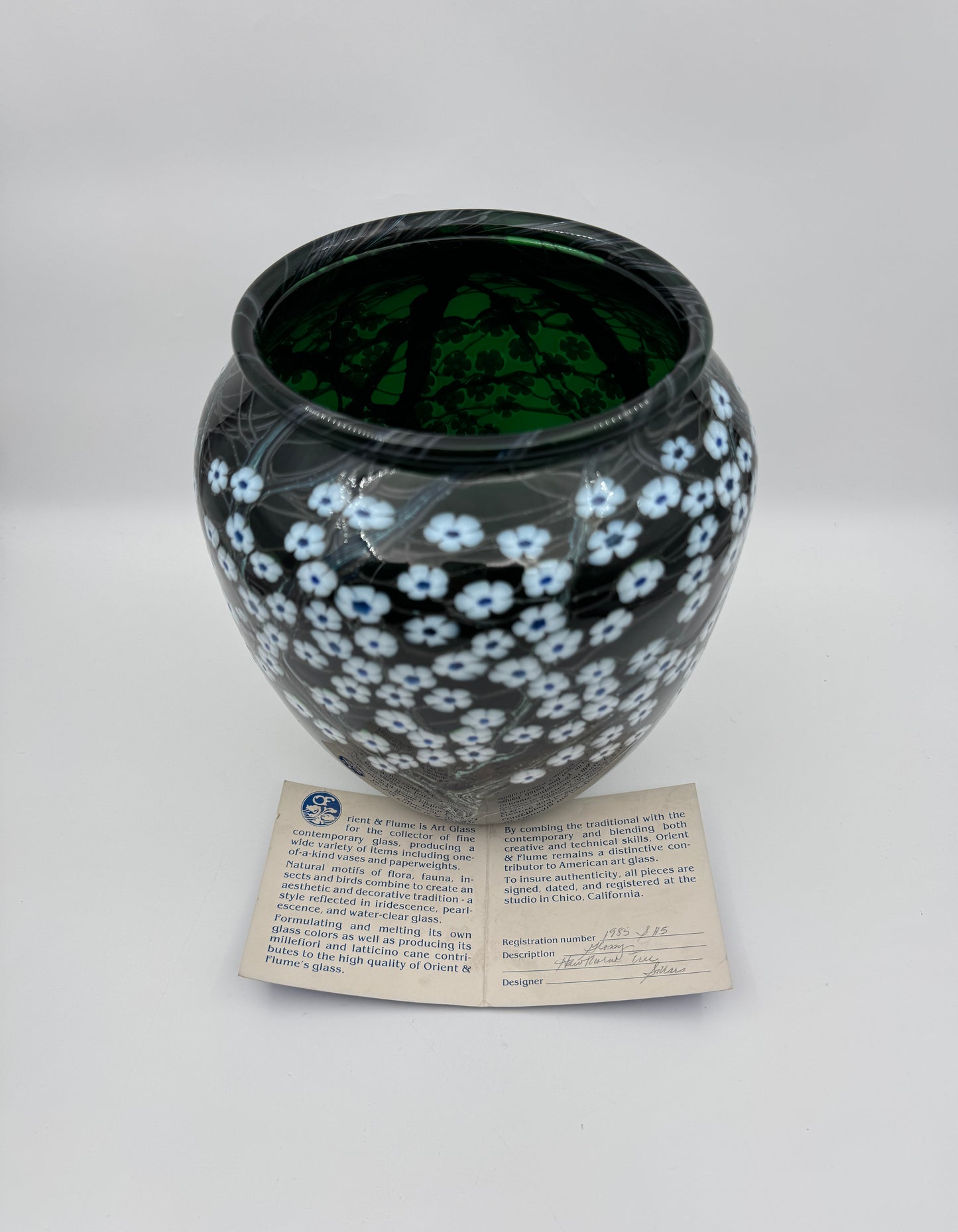 Orient & Flume Hawthorn Tree Glass Vase – Signed Studio Art Glass