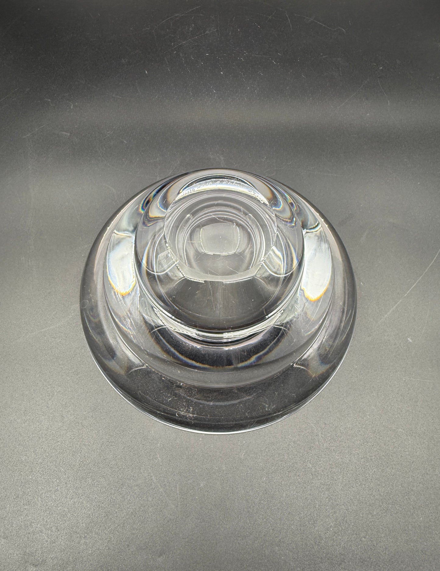 Kosta Boda “Contrast” Thick Crystal Bowl by Anna Ehrner – Signed Round