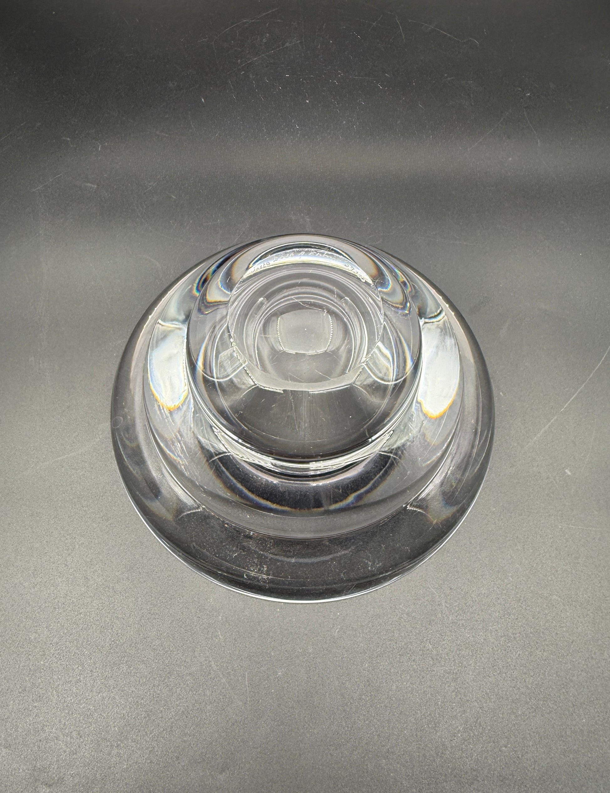 Kosta Boda “Contrast” Thick Crystal Bowl by Anna Ehrner – Signed Round