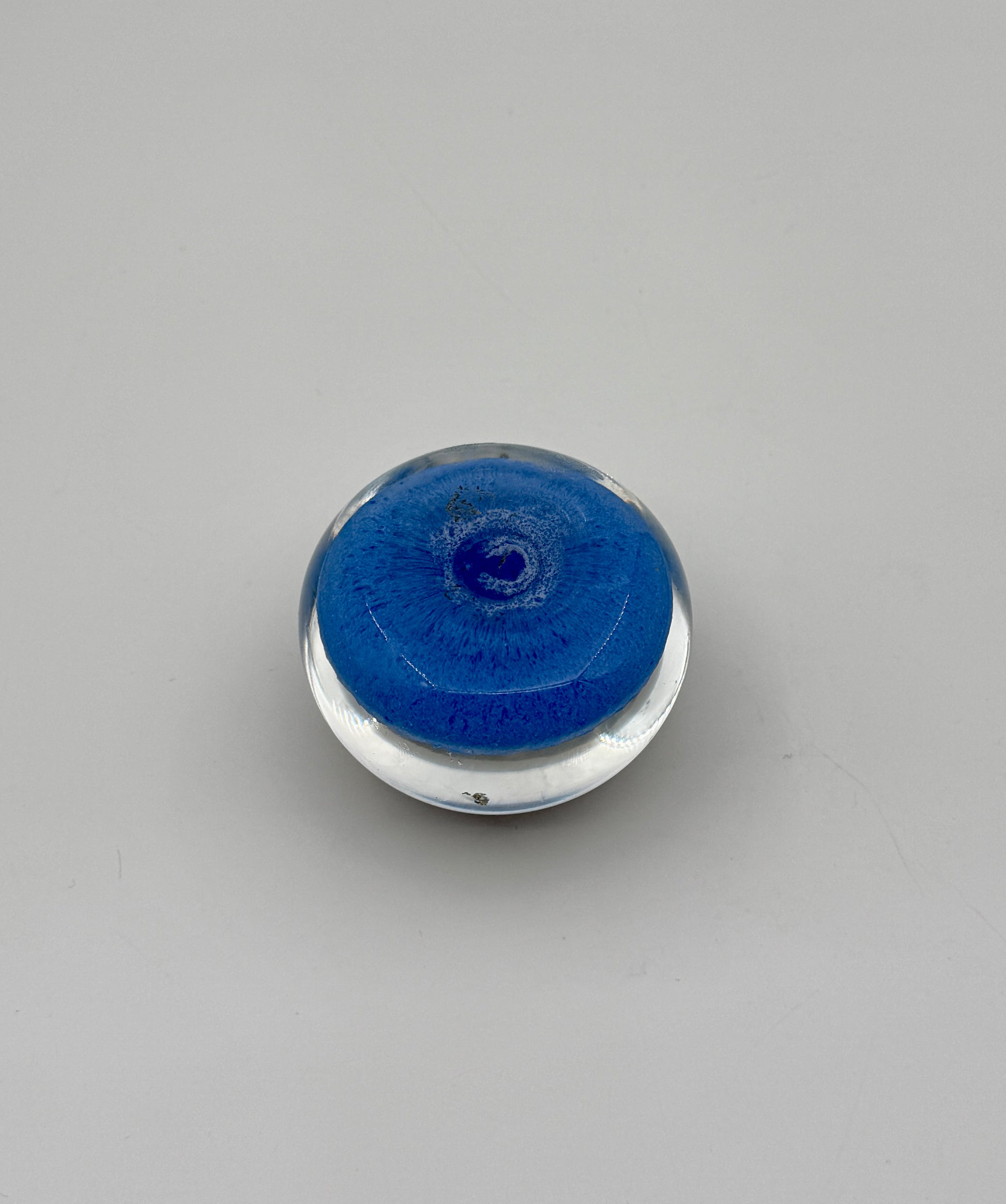 Murano Glass Paperweight – Light Blue Millefiori Floral Dome