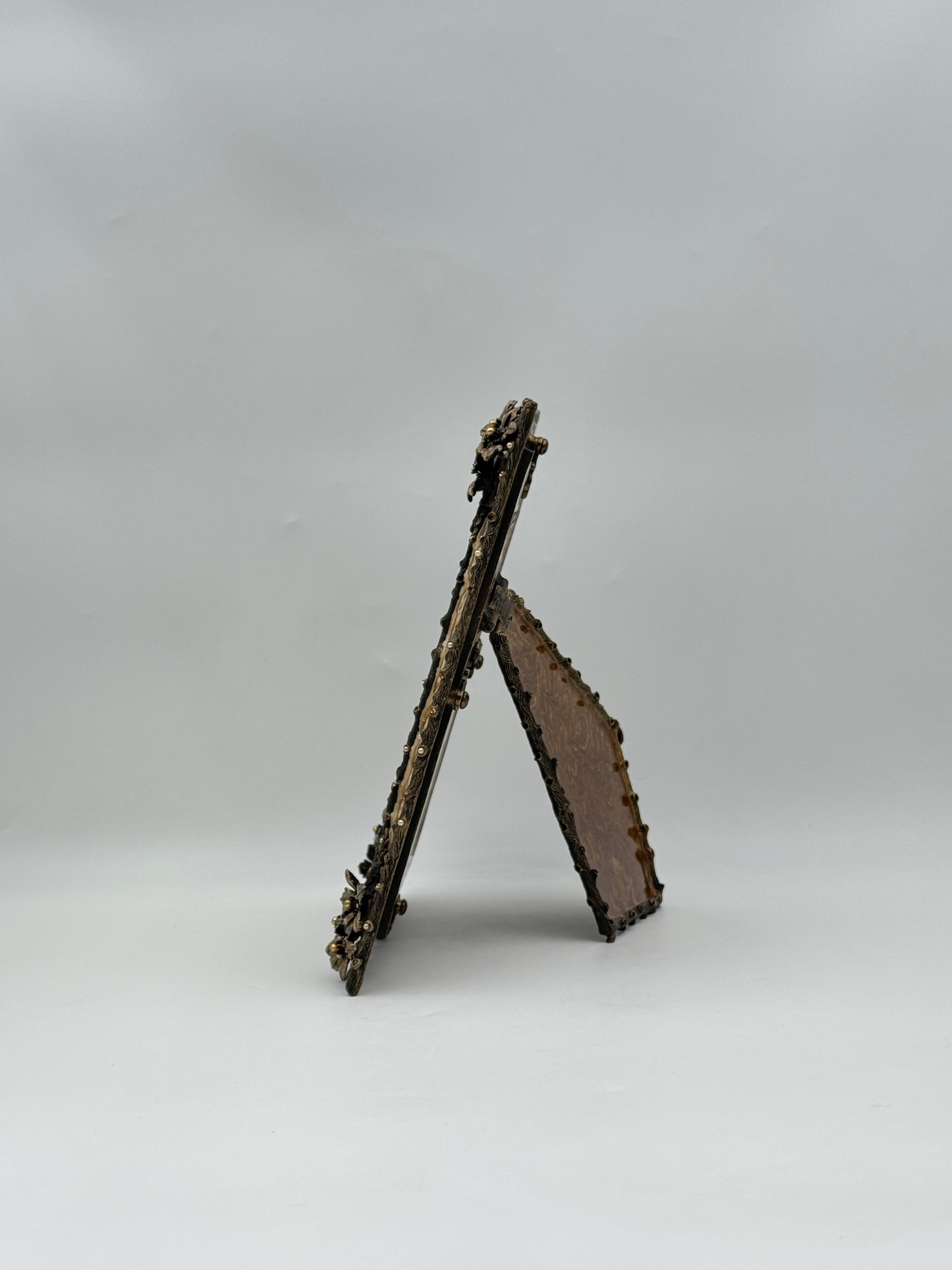 Jay Strongwater Cream Floral Picture Frame with Decorative Flowers