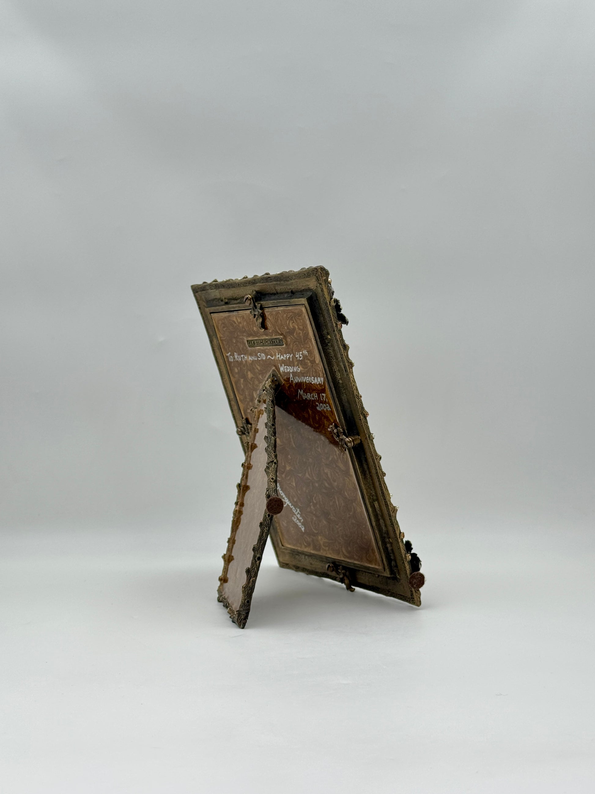 Jay Strongwater Cream Floral Picture Frame with Decorative Flowers