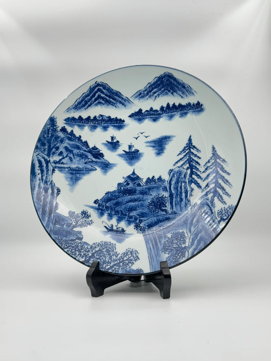 20th Century Japanese Blue and White Porcelain Charger