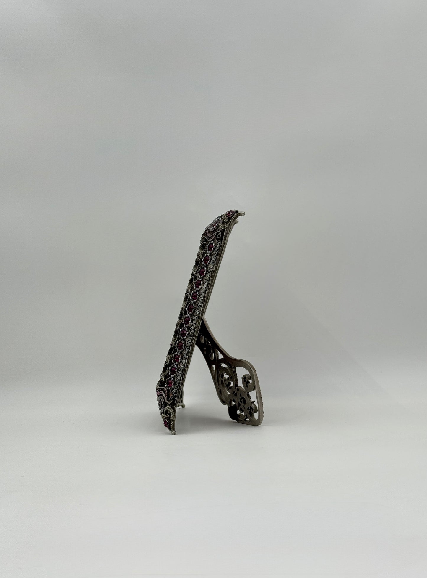 Jay Strongwater Rectangular Frame, Silver w/ Garnet Swarovski Crystals