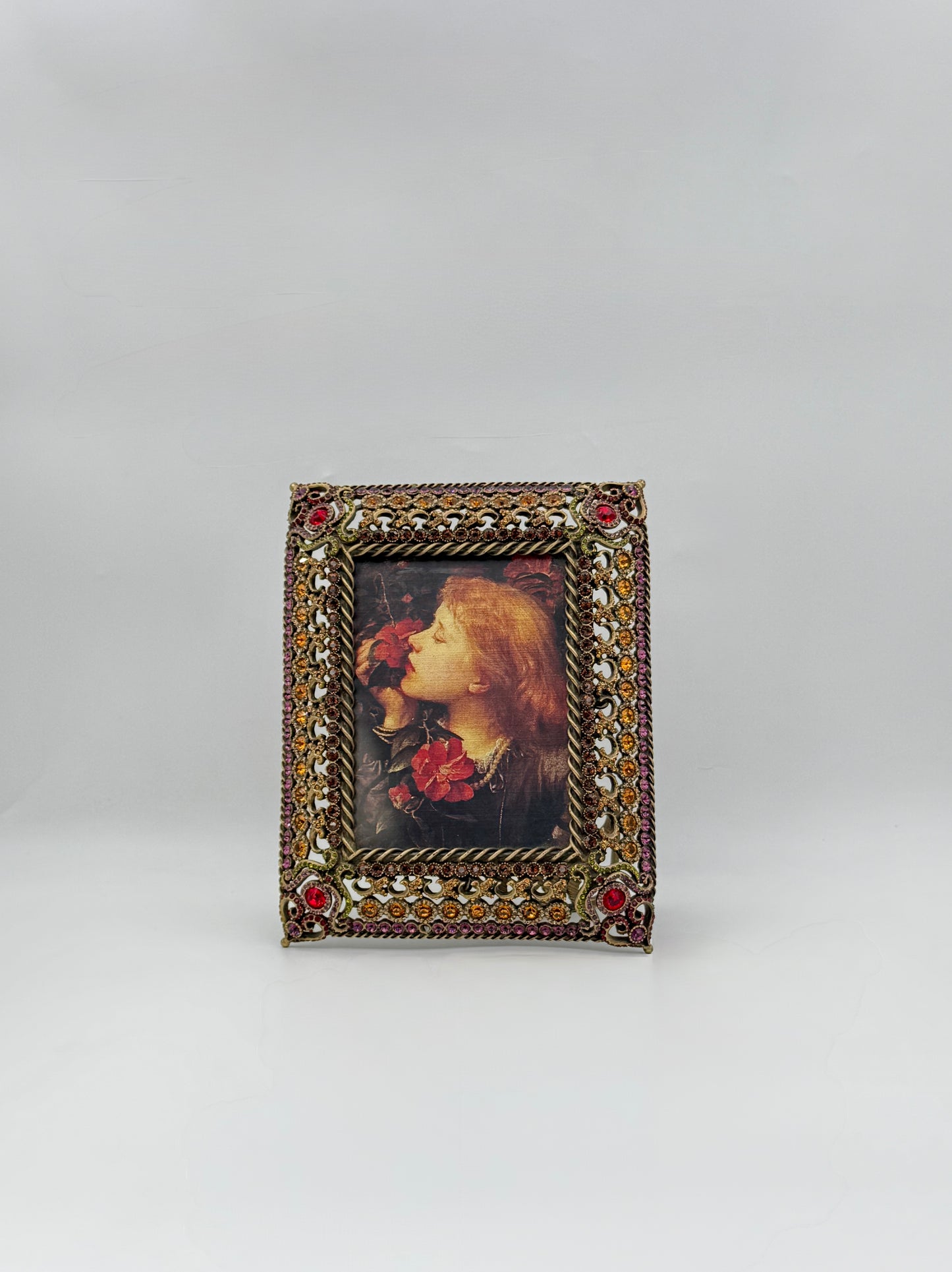 Jay Strongwater “Patricia” Gold Rectangular Frame, Swarovski Crystals