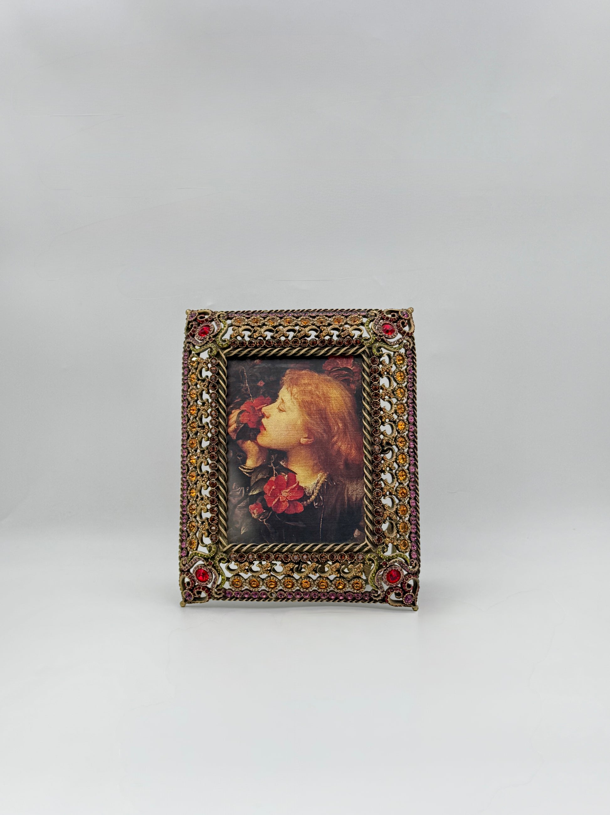 Jay Strongwater “Patricia” Gold Rectangular Frame, Swarovski Crystals