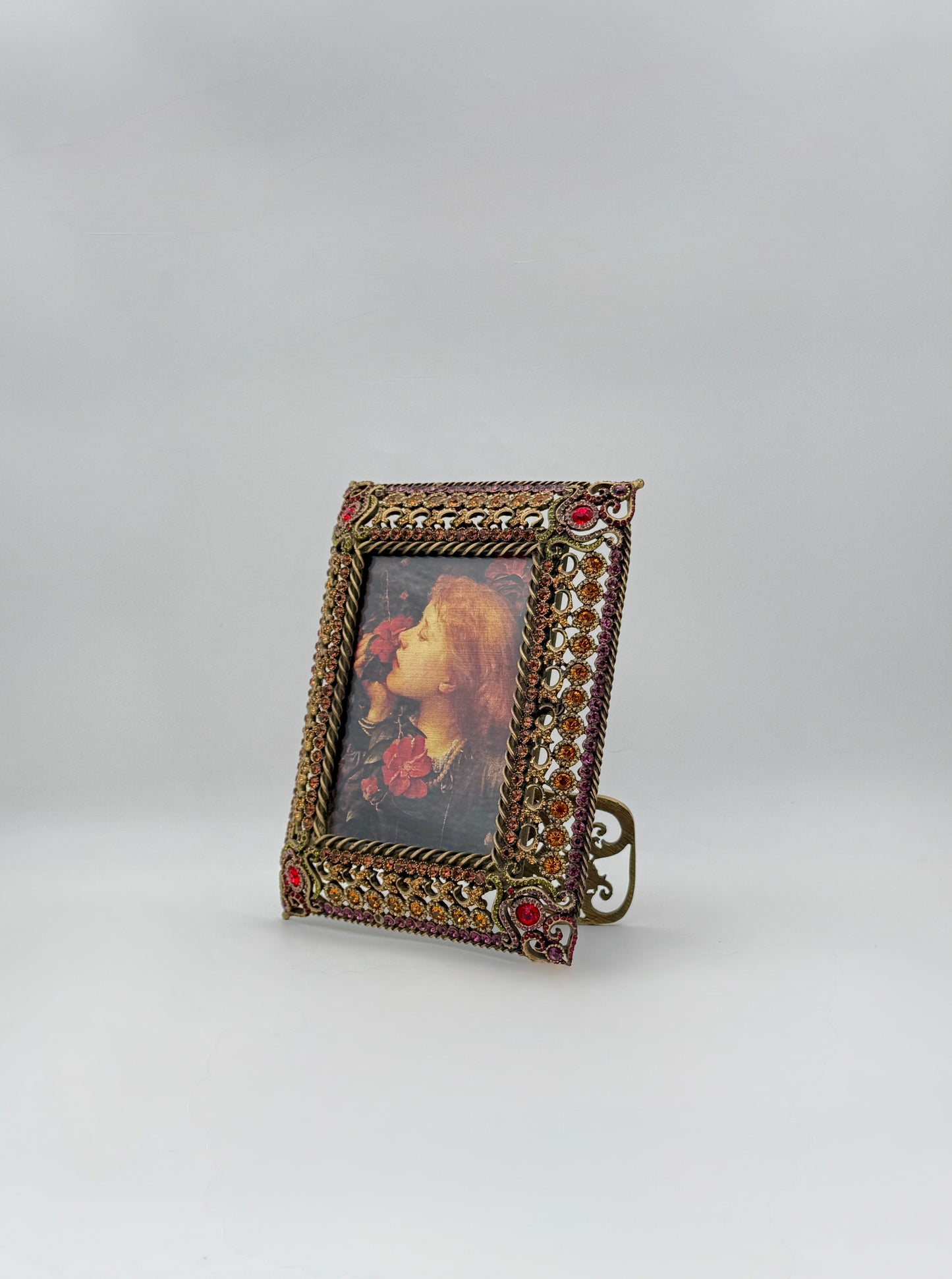 Jay Strongwater “Patricia” Gold Rectangular Frame, Swarovski Crystals