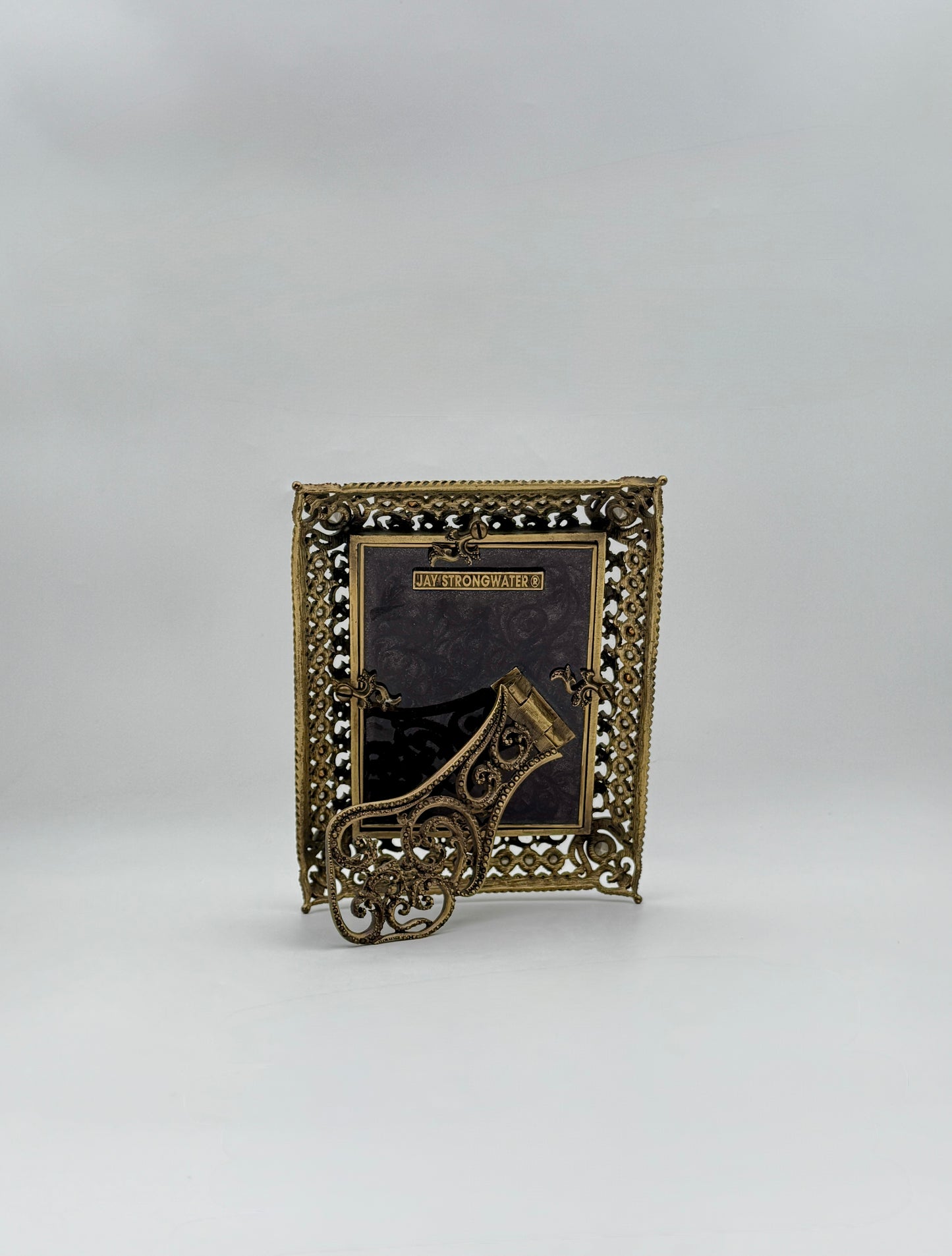 Jay Strongwater “Patricia” Gold Rectangular Frame, Swarovski Crystals