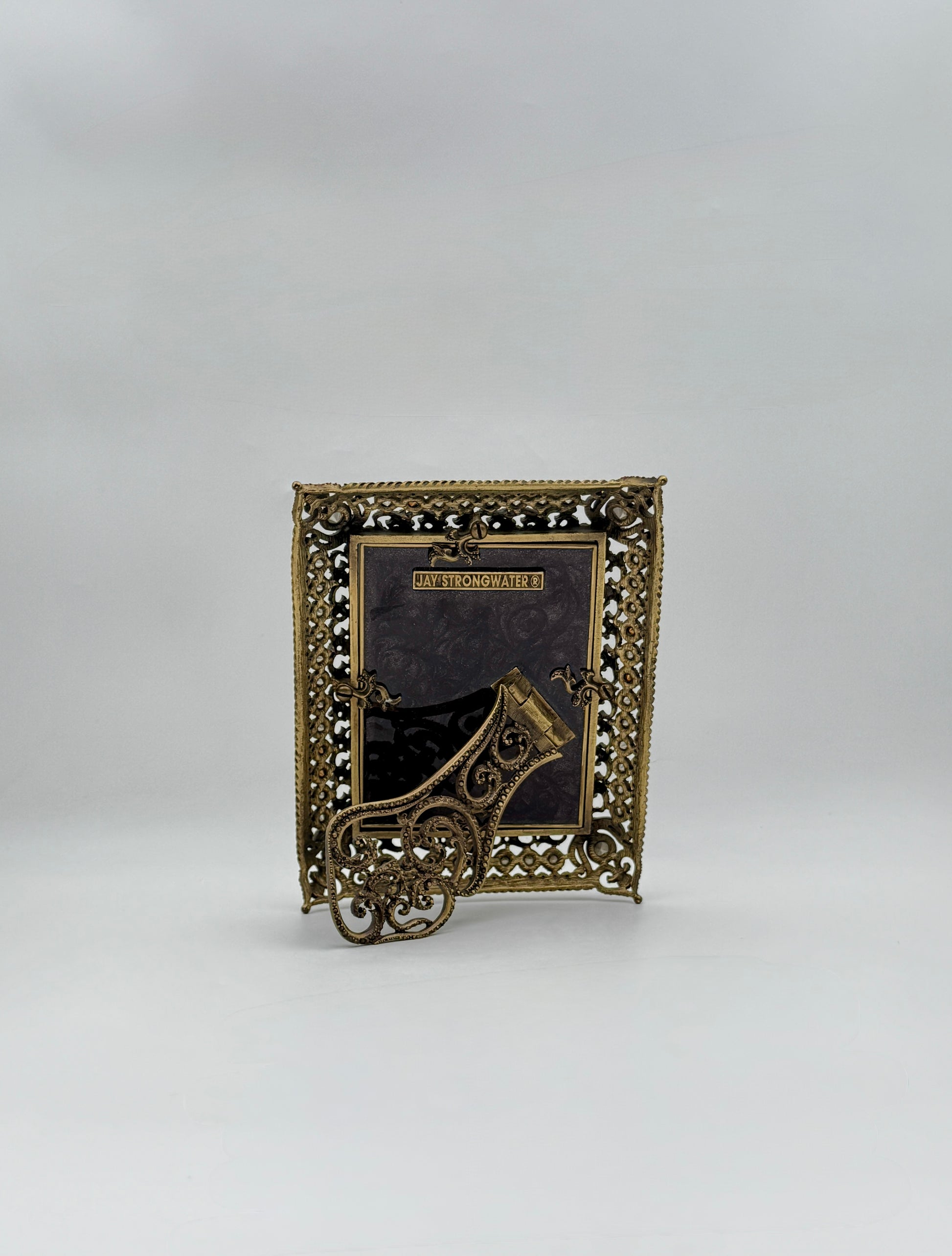 Jay Strongwater “Patricia” Gold Rectangular Frame, Swarovski Crystals