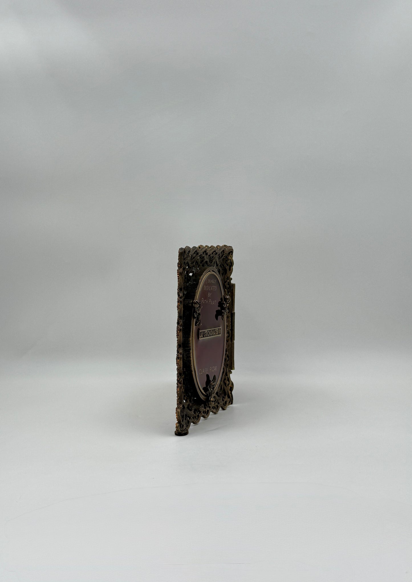 Jay Strongwater Hinged Double Picture Frame Burgundy Swarovski Crystal