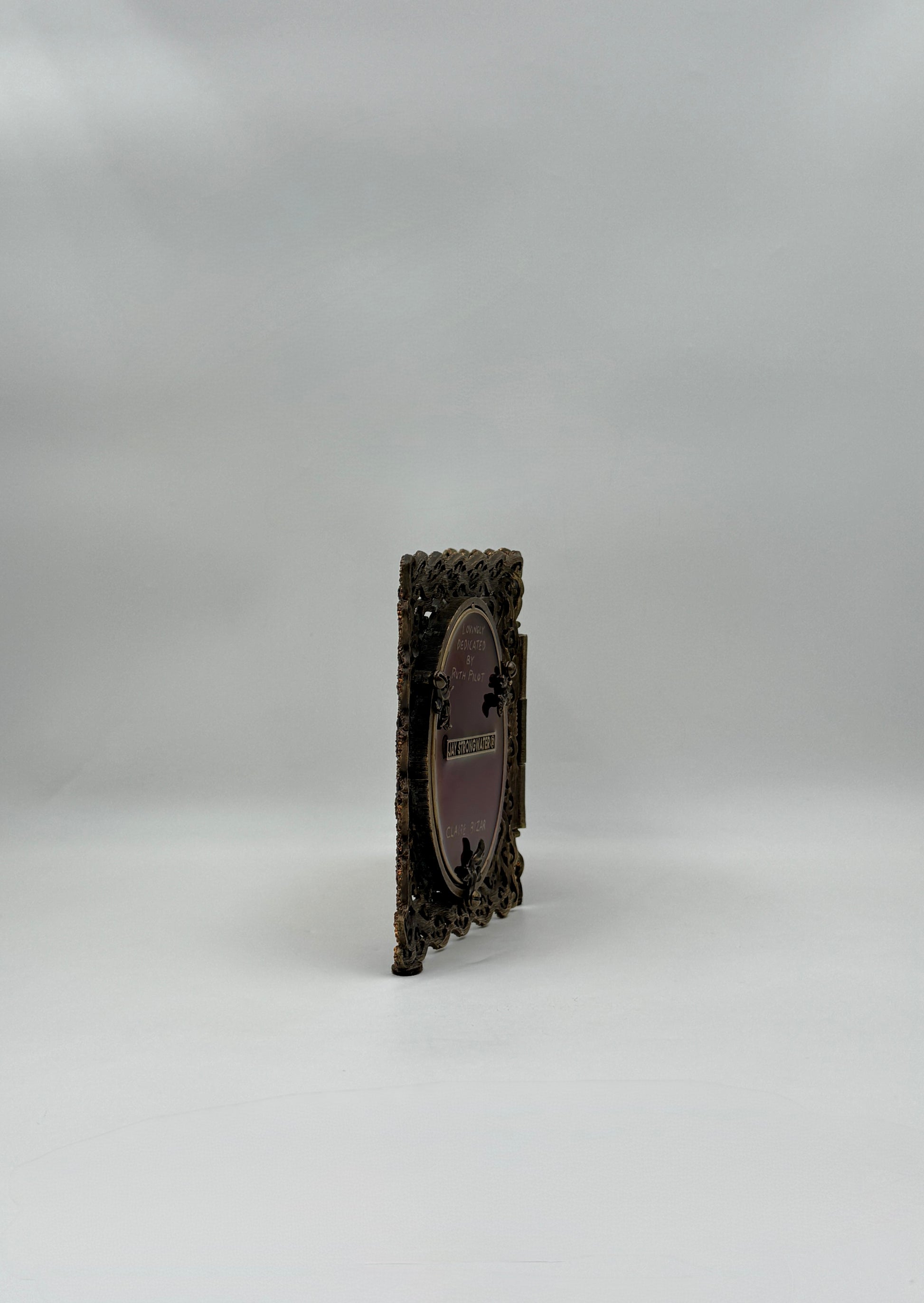 Jay Strongwater Hinged Double Picture Frame Burgundy Swarovski Crystal