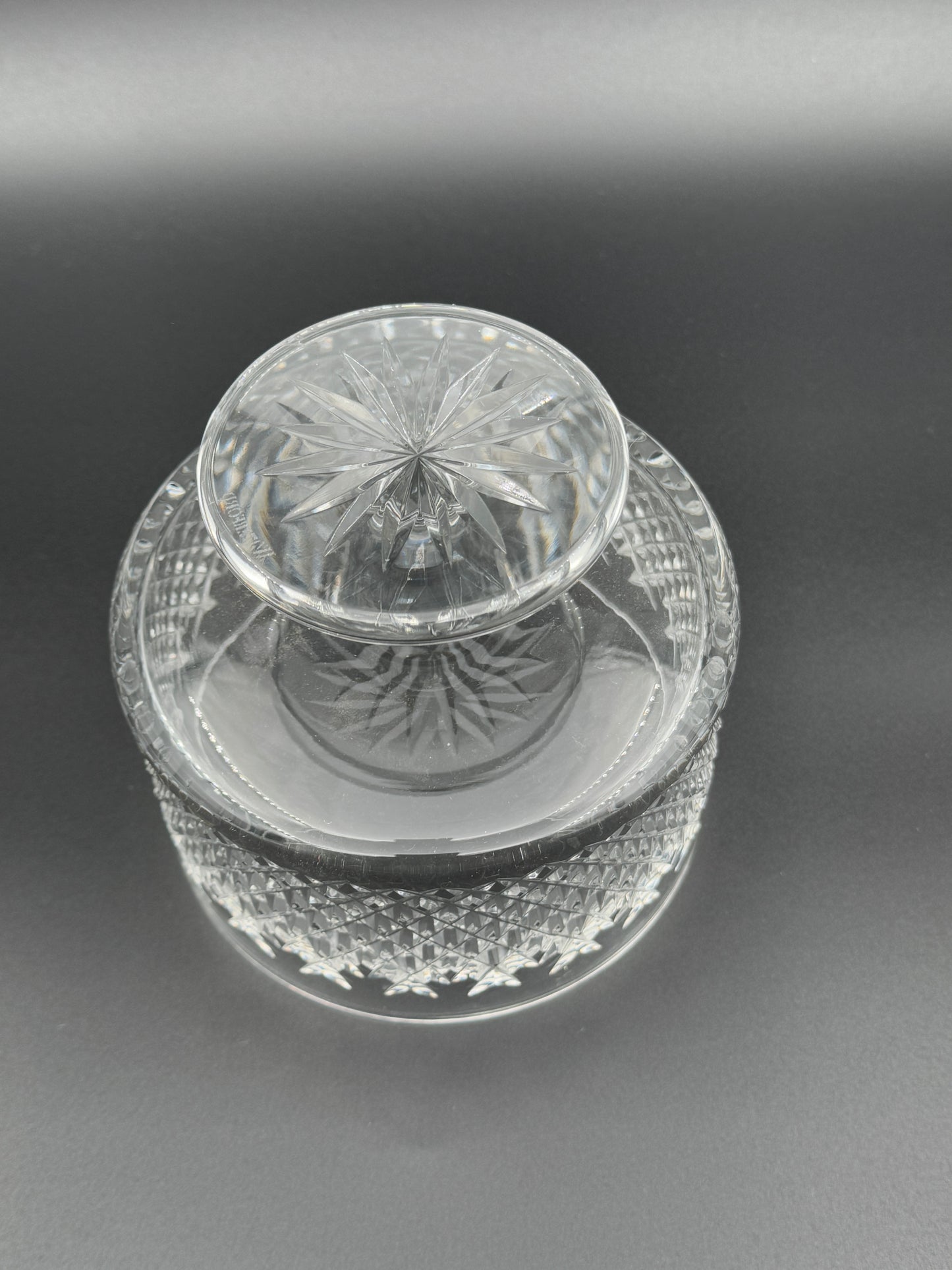 Waterford Crystal Pedestal Bowl with Lid – Diamond Cut Design