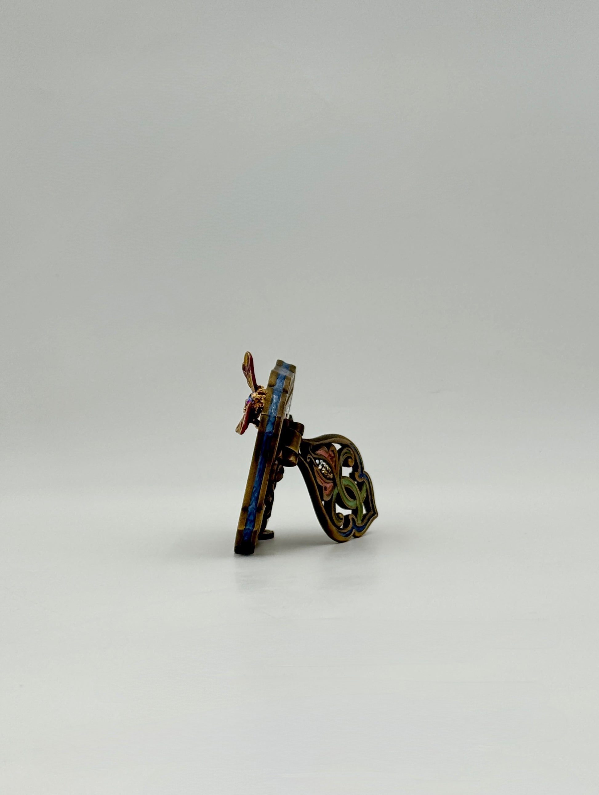 Jay Strongwater Blue Enamel Mini Frame Butterfly Swarovski Crystals