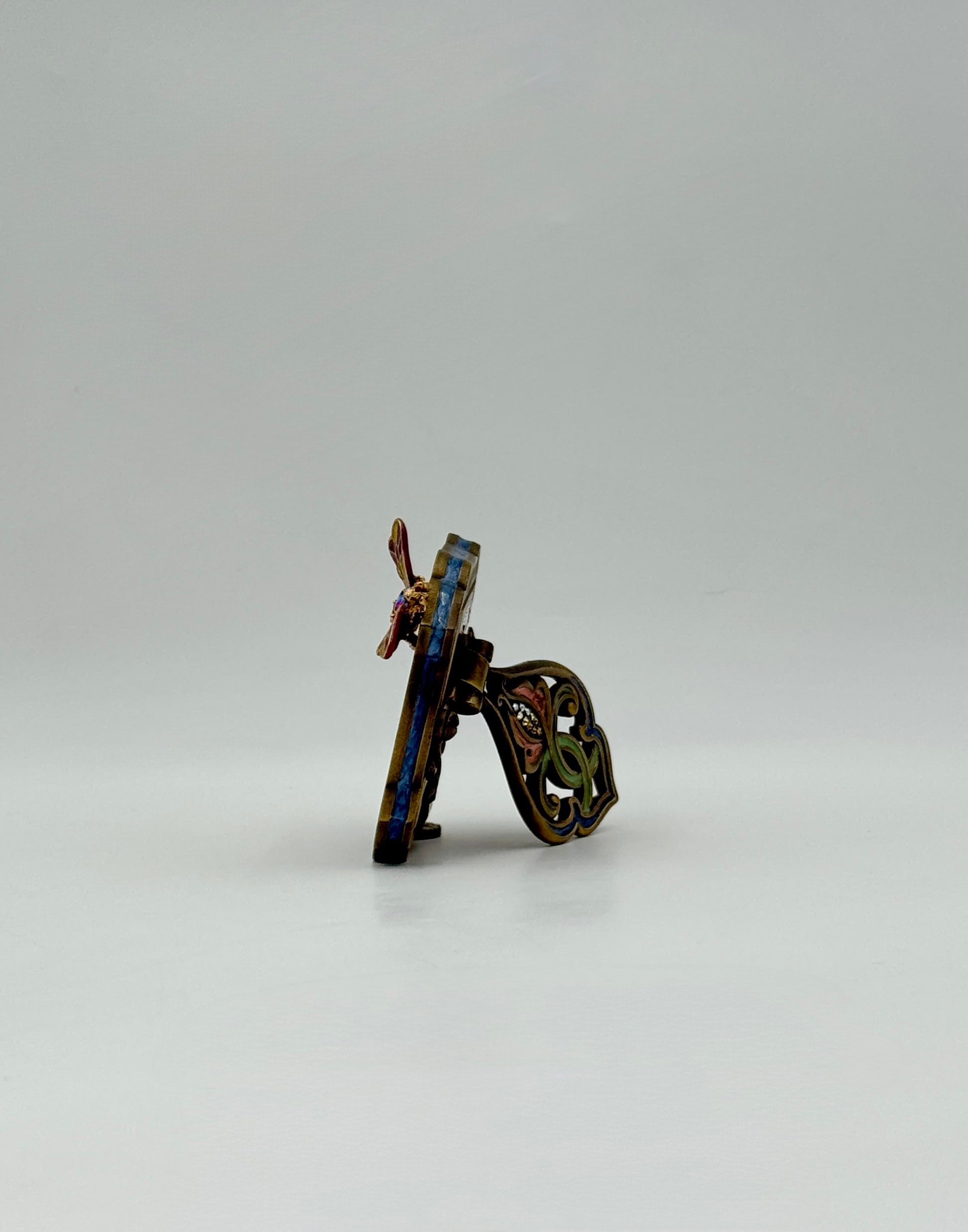 Jay Strongwater Blue Enamel Mini Frame Butterfly Swarovski Crystals