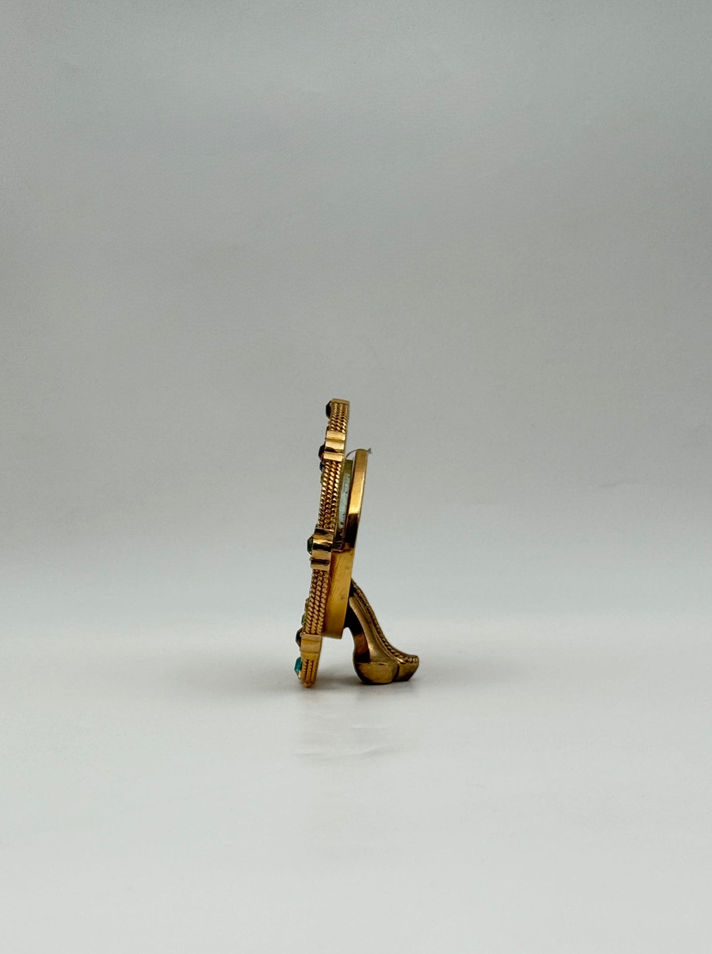 Jay Strongwater Round Mini Frame Multicolor Swarovski Crystals