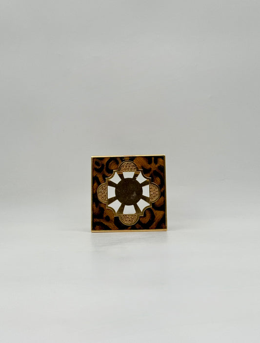 Jay Strongwater Square Mini Frame Gold Swarovski Animal Print Enamel