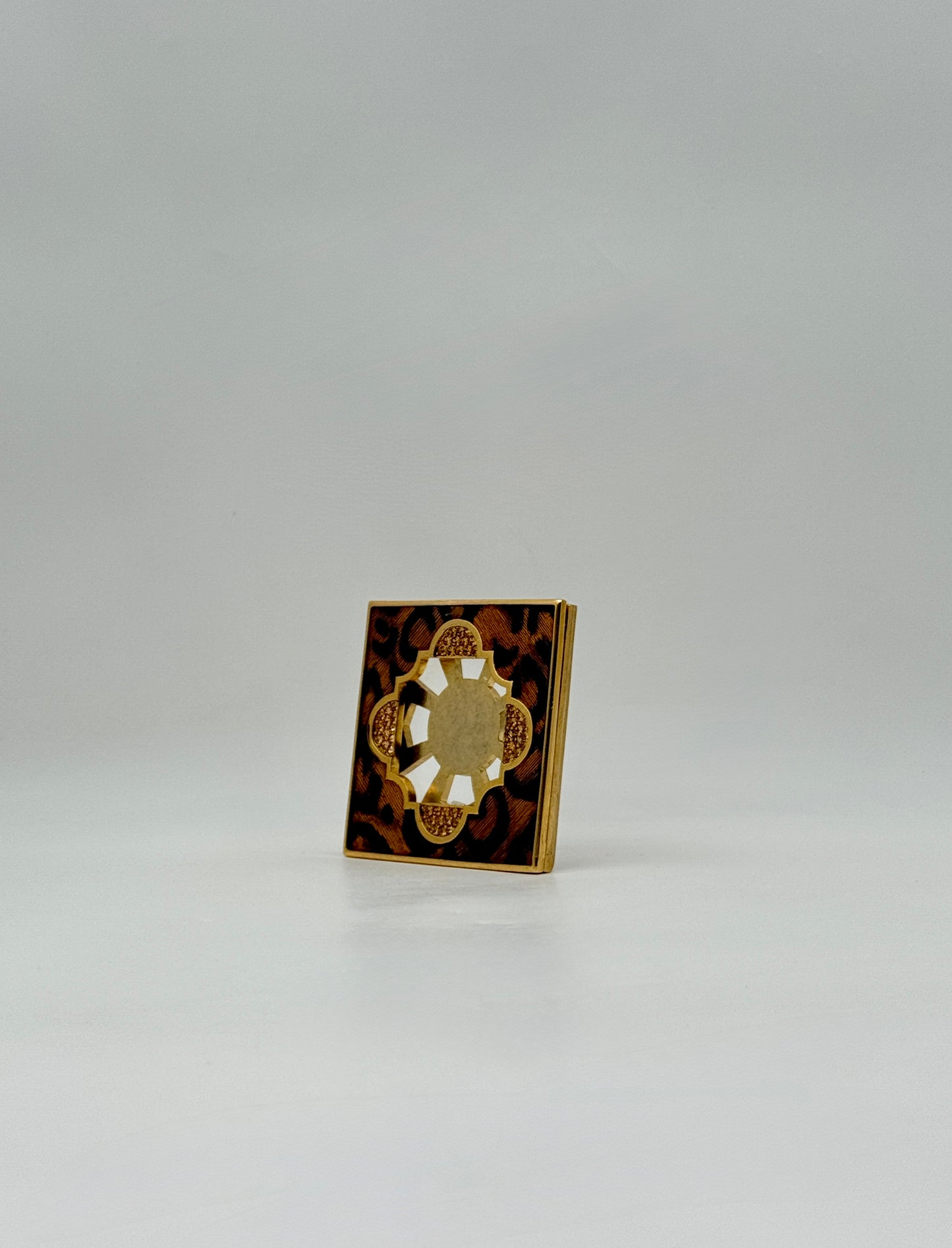 Jay Strongwater Square Mini Frame Gold Swarovski Animal Print Enamel