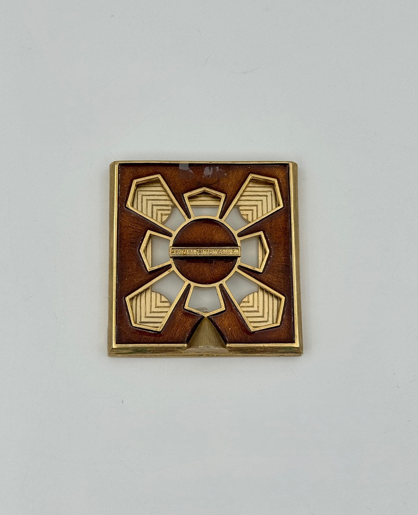 Jay Strongwater Square Mini Frame Gold Swarovski Animal Print Enamel