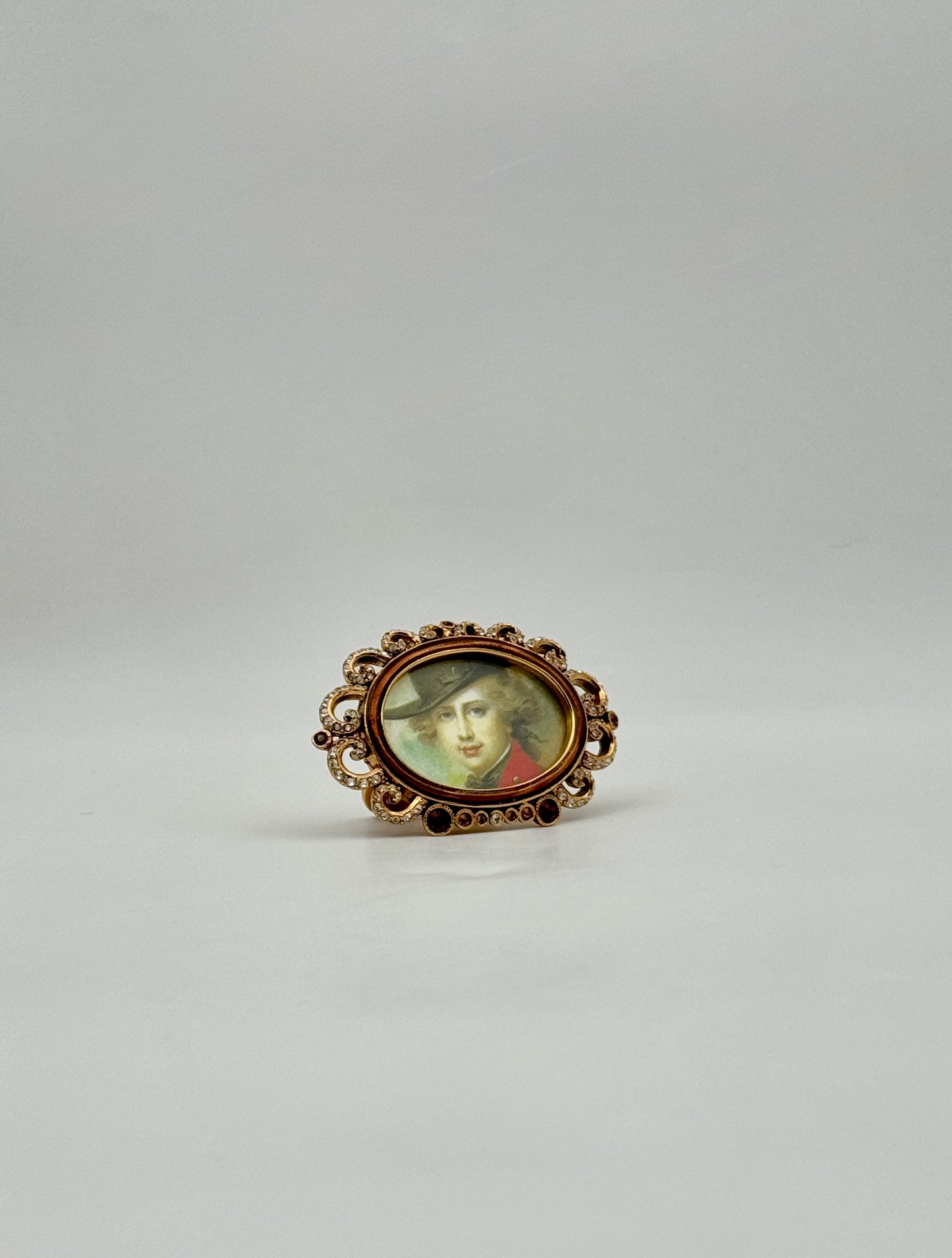 Jay Strongwater Mini Oval Picture Frame with Swarovski Crystals Luxury