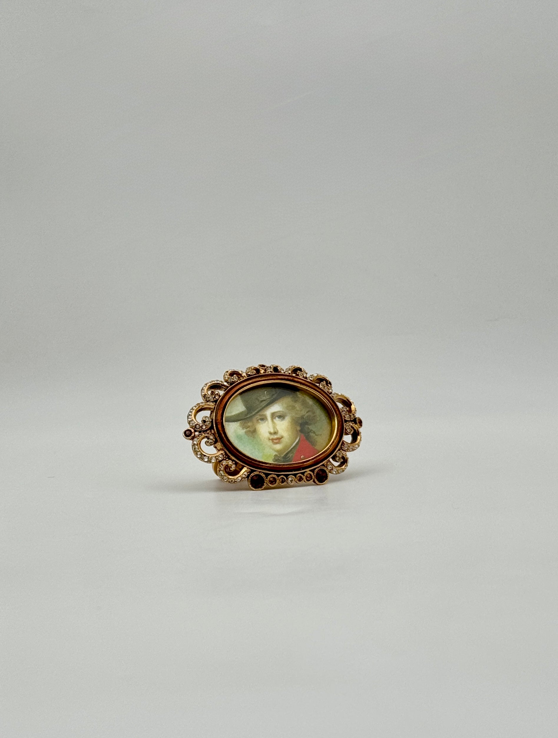 Jay Strongwater Mini Oval Picture Frame with Swarovski Crystals Luxury