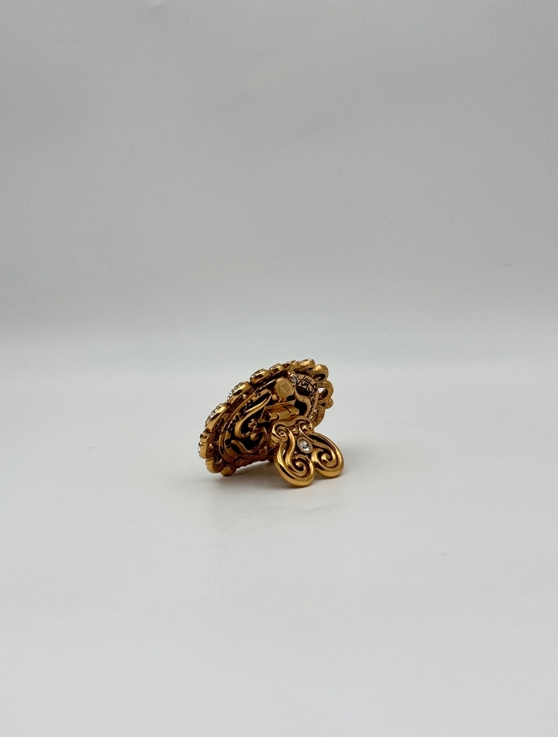 Jay Strongwater Mini Oval Picture Frame with Swarovski Crystals Luxury