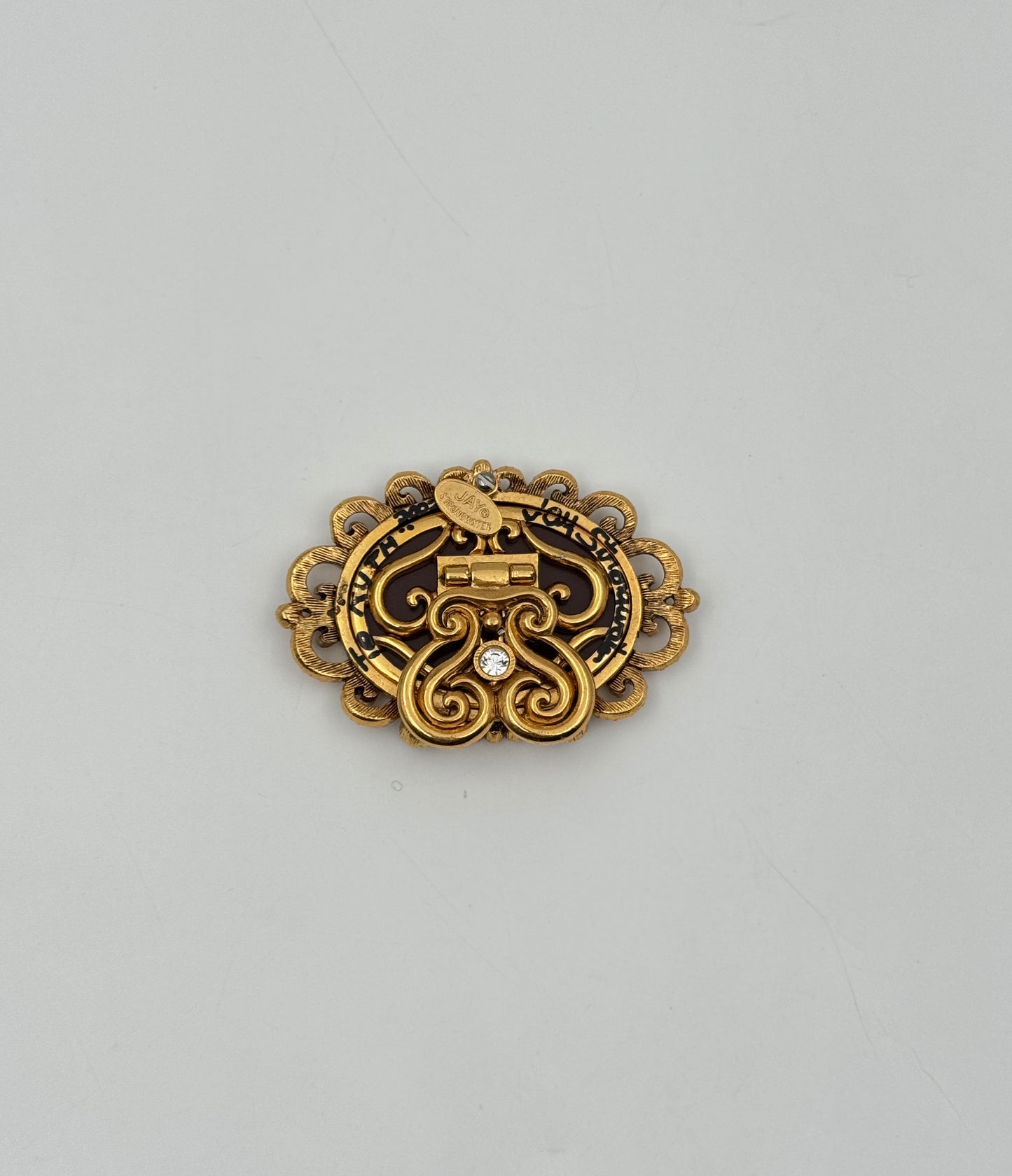 Jay Strongwater Mini Oval Picture Frame with Swarovski Crystals Luxury