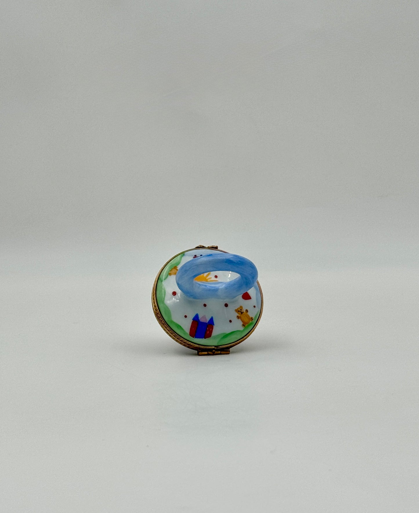 Limoges France Baby Pacifier Trinket Box – Hand-Painted Porcelain