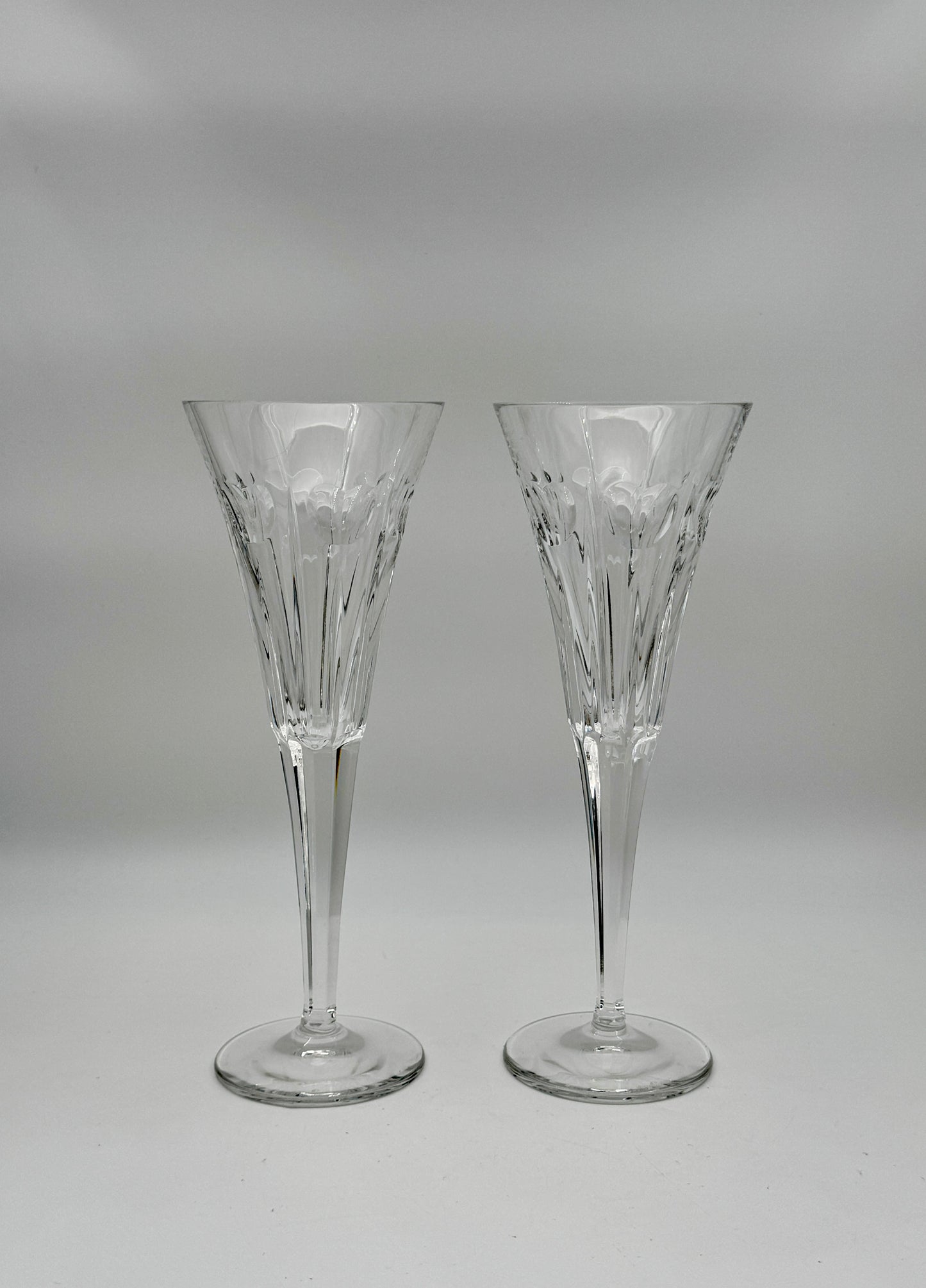 Waterford Crystal Champagne Flutes with Heart Design – Elegant Toasting Glasses (Set of 2)