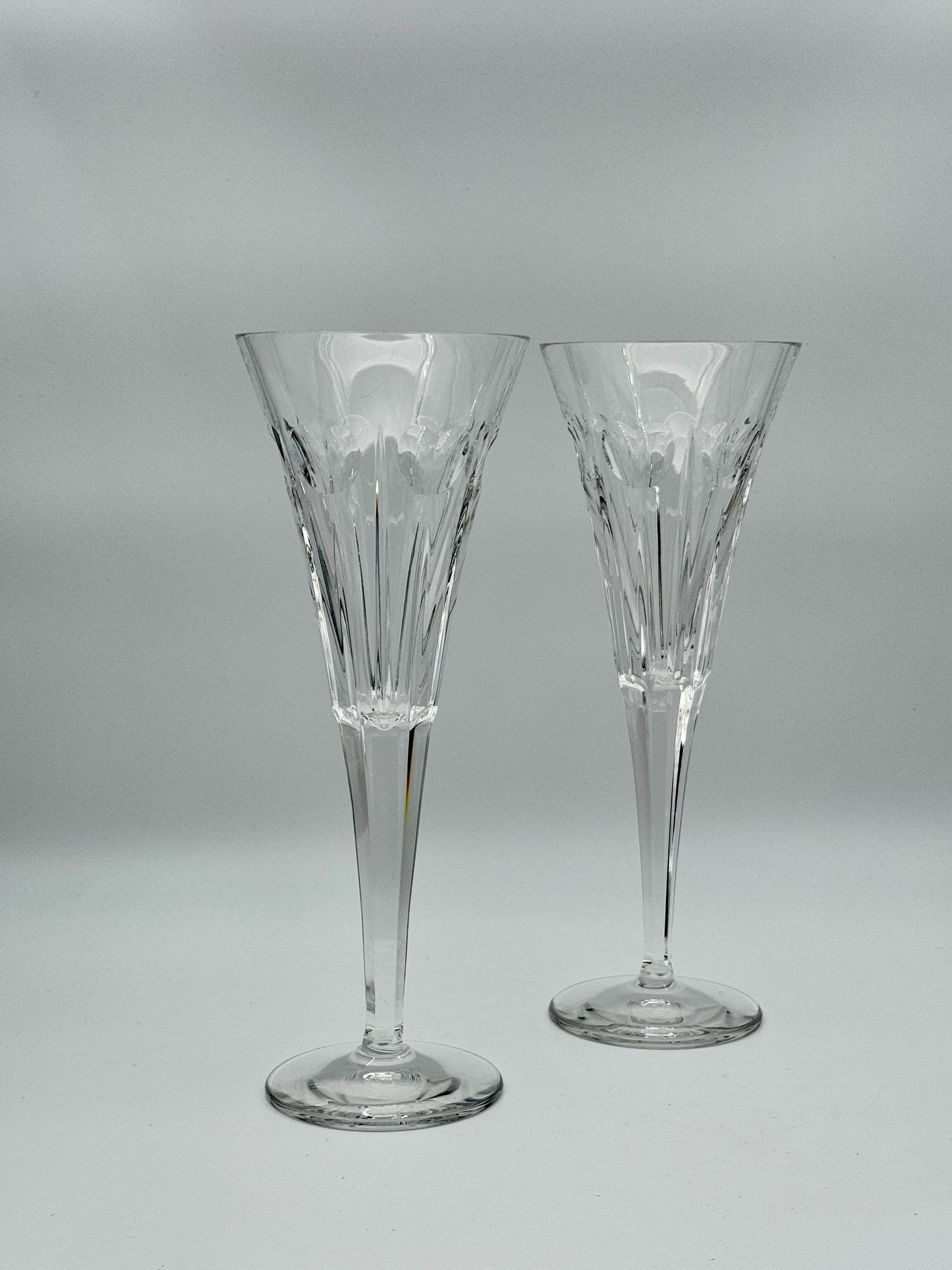 Waterford Crystal Champagne Flutes with Heart Design – Elegant Toasting Glasses (Set of 2)