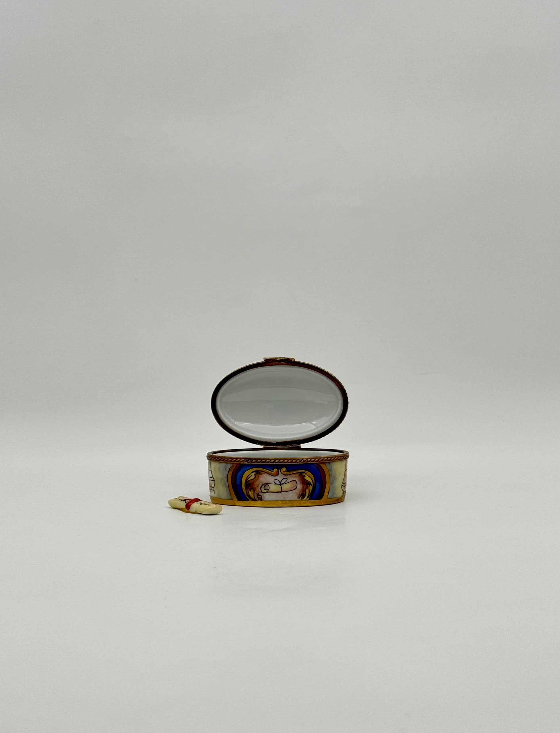 Limoges France Graduation Porcelain Box Diploma Figurine Gift Décor