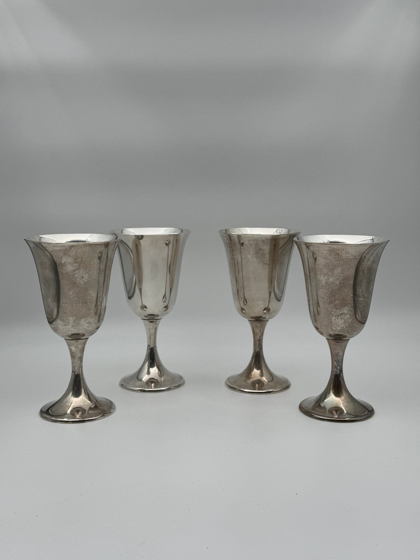 Vintage Gorham Sterling Silver Goblets – Set of 4 Elegant Wine Cups