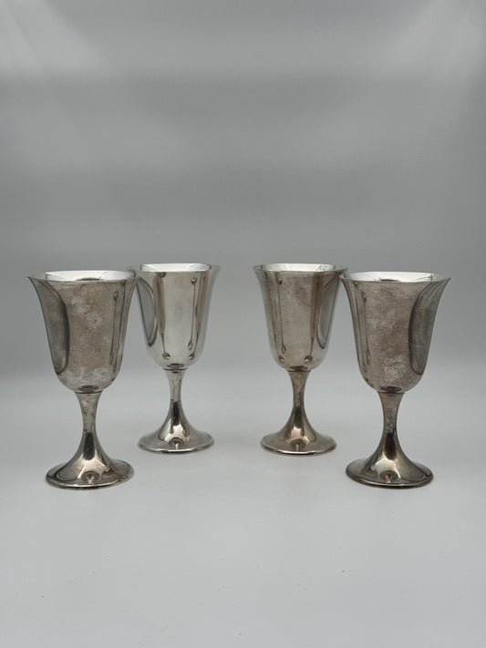 Vintage Gorham Sterling Silver Goblets – Set of 4 Elegant Wine Cups