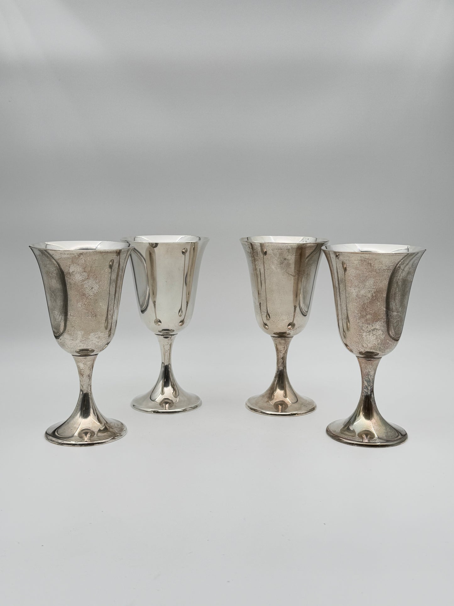 Vintage Gorham Sterling Silver Goblets – Set of 4 Elegant Wine Cups