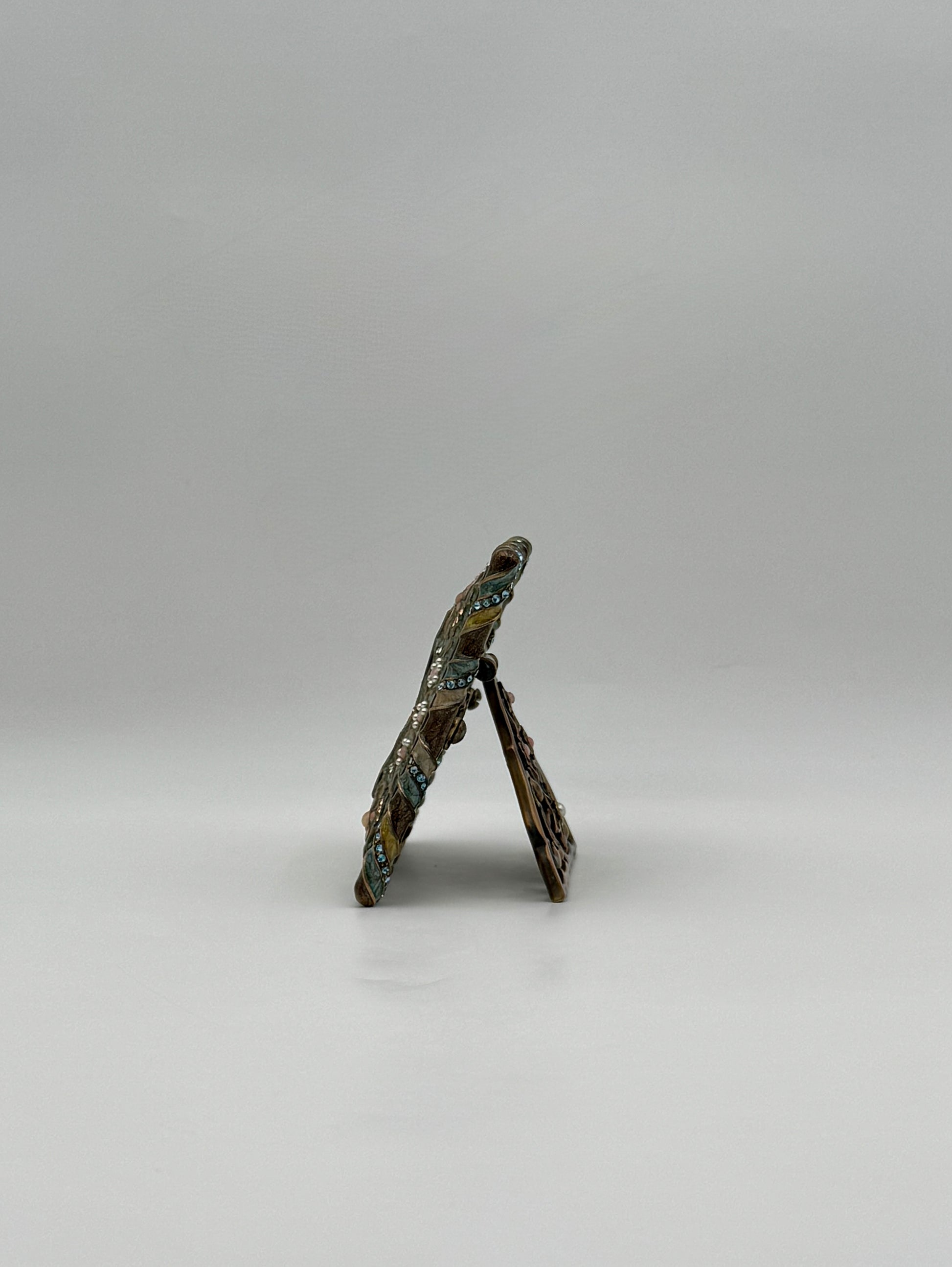 Jay Strongwater Square Turquoise Frame with Swarovski Crystals & Pearls