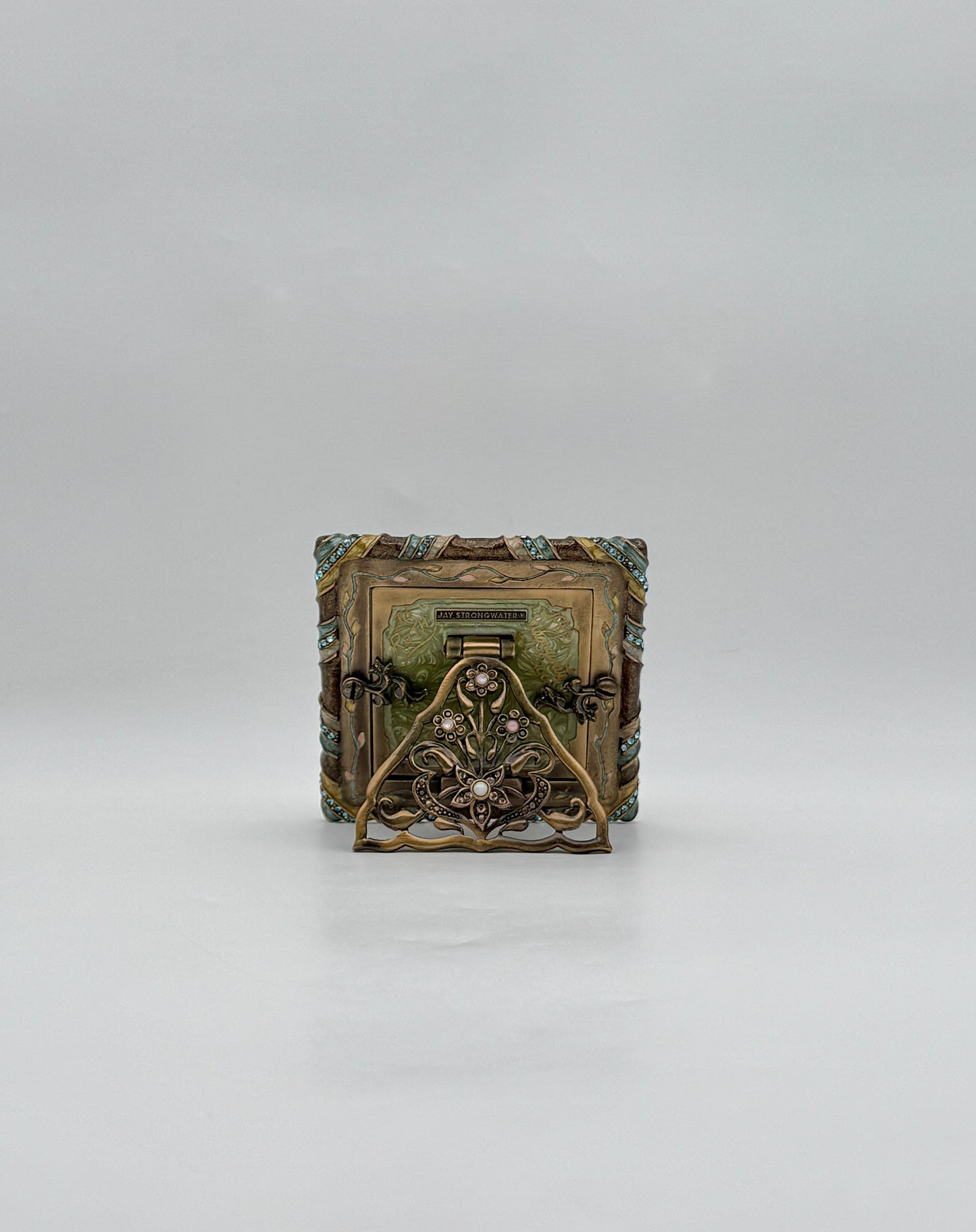 Jay Strongwater Square Turquoise Frame with Swarovski Crystals & Pearls