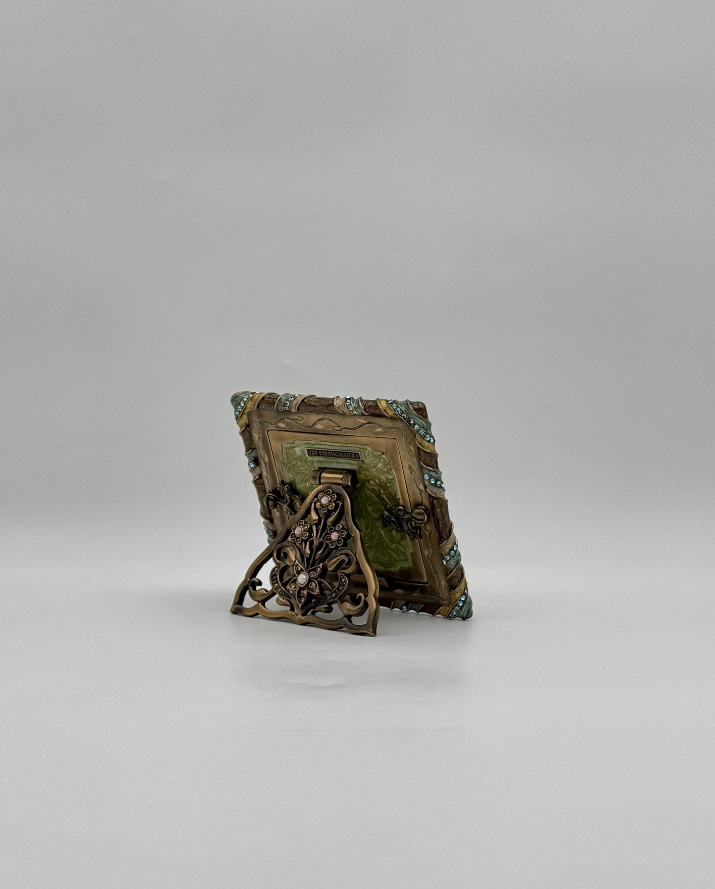 Jay Strongwater Square Turquoise Frame with Swarovski Crystals & Pearls